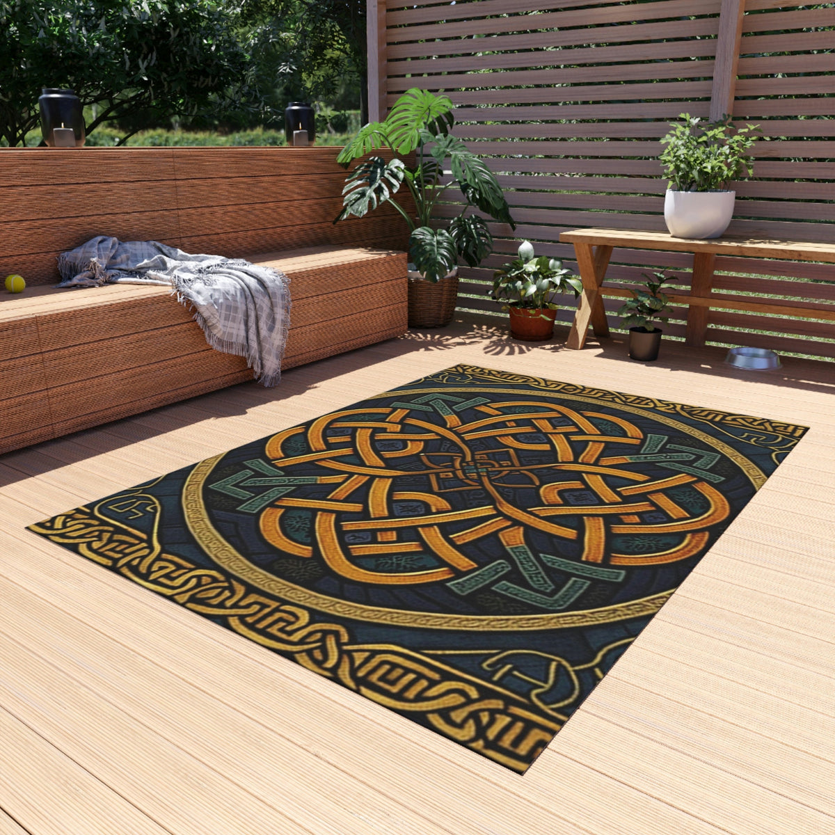 Viking Rug - Viking Art Rug: Norse Pagan Shield, 3D Print Floor Decor