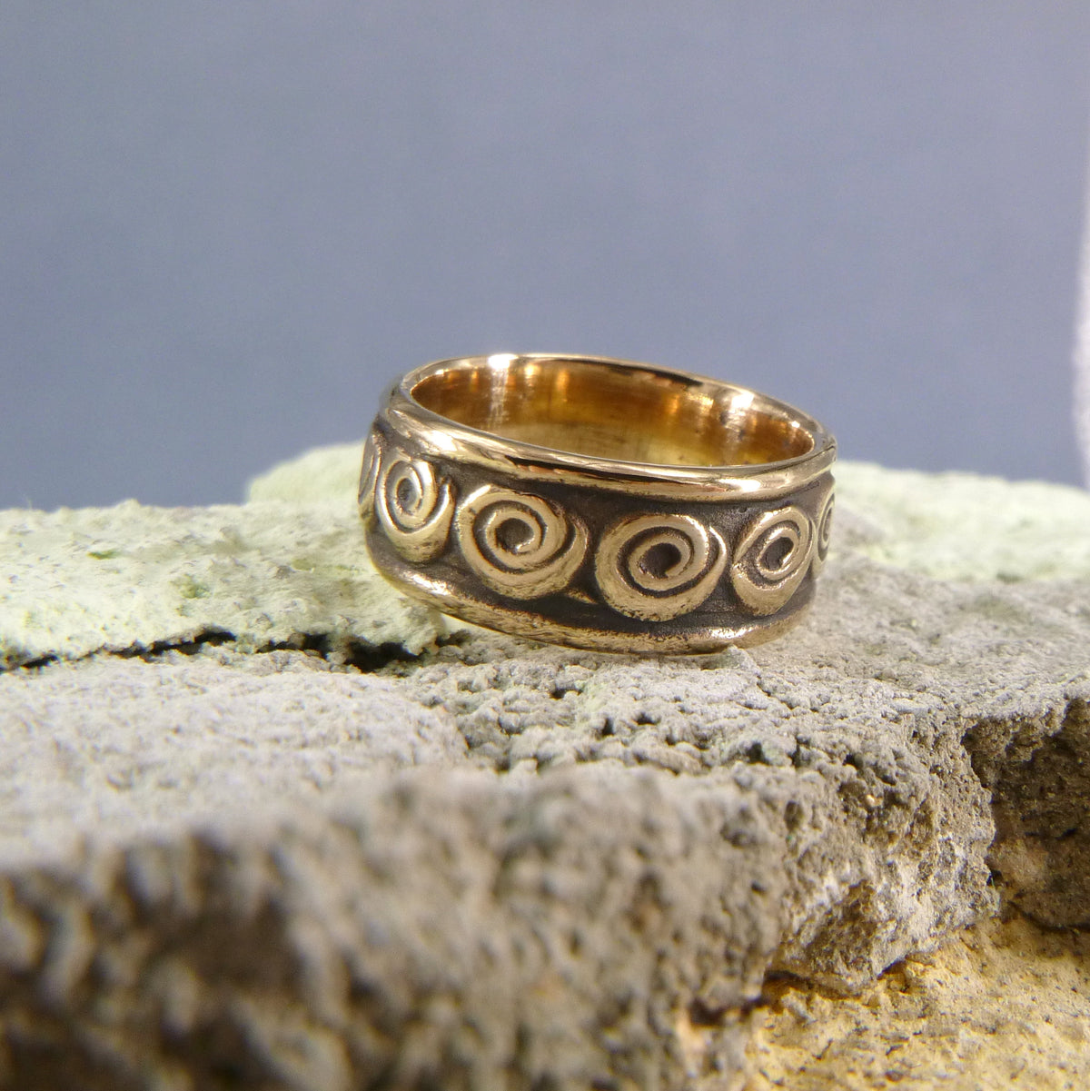 Viking Ring - Handcrafted Norse Gold Ring with Ornament, Ancient Norse Jewelry Reconstruction