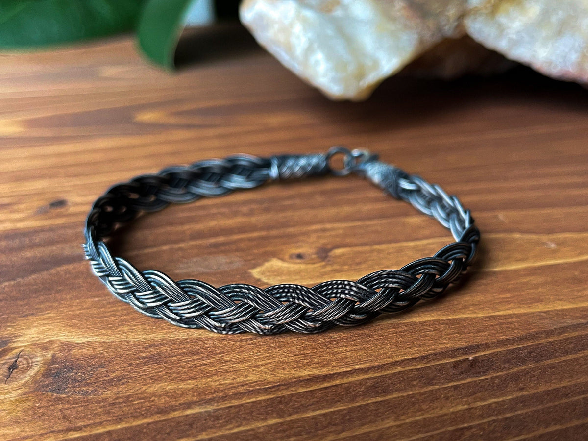 Viking Bracelet - Hand Braided Bracelet ๑ 999 Silver Vikings Bracelet For Men ๑ Oxidized Silver