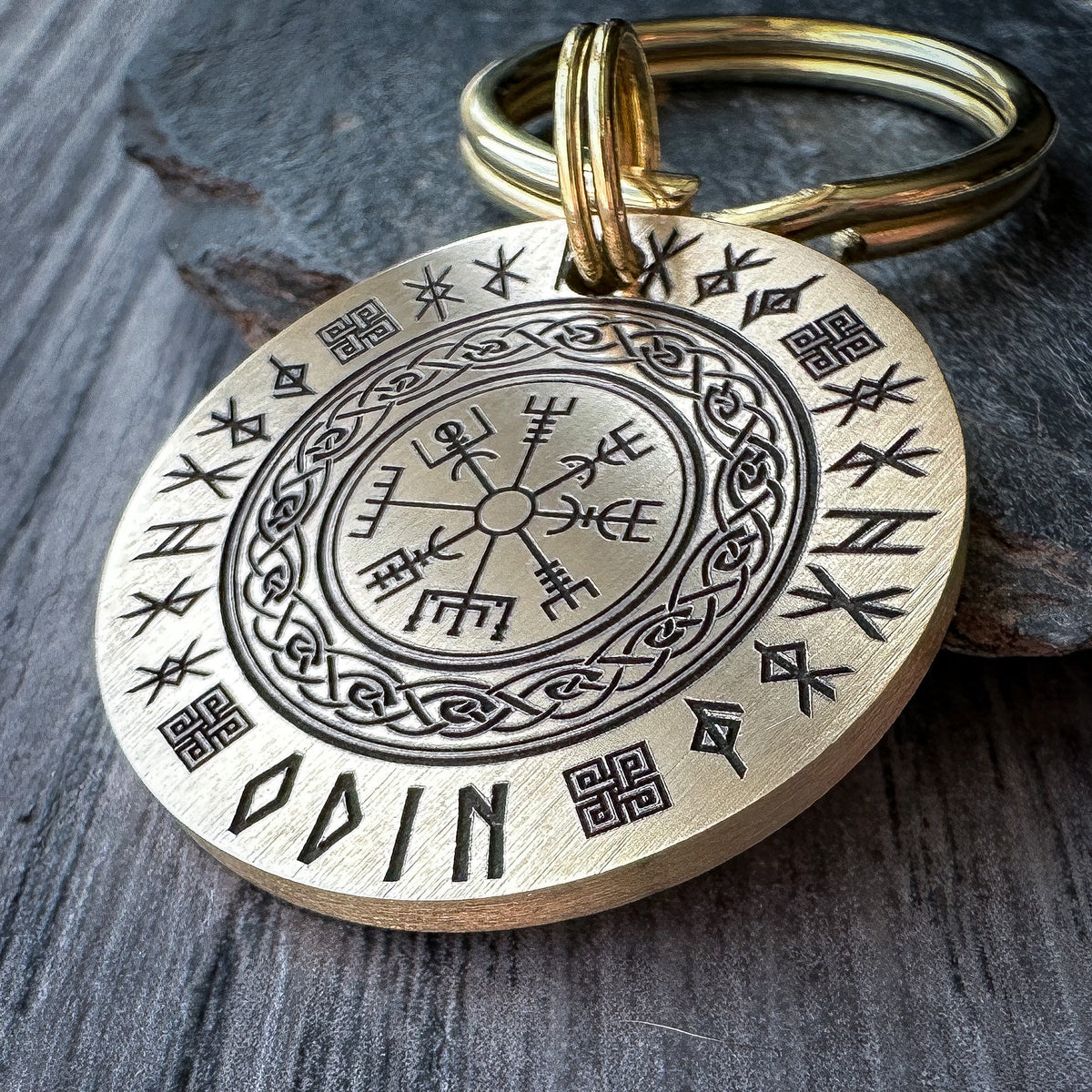 Viking Leather Accessory - Key fob "Head of Jormungandr". A personalized gift for Vikings.