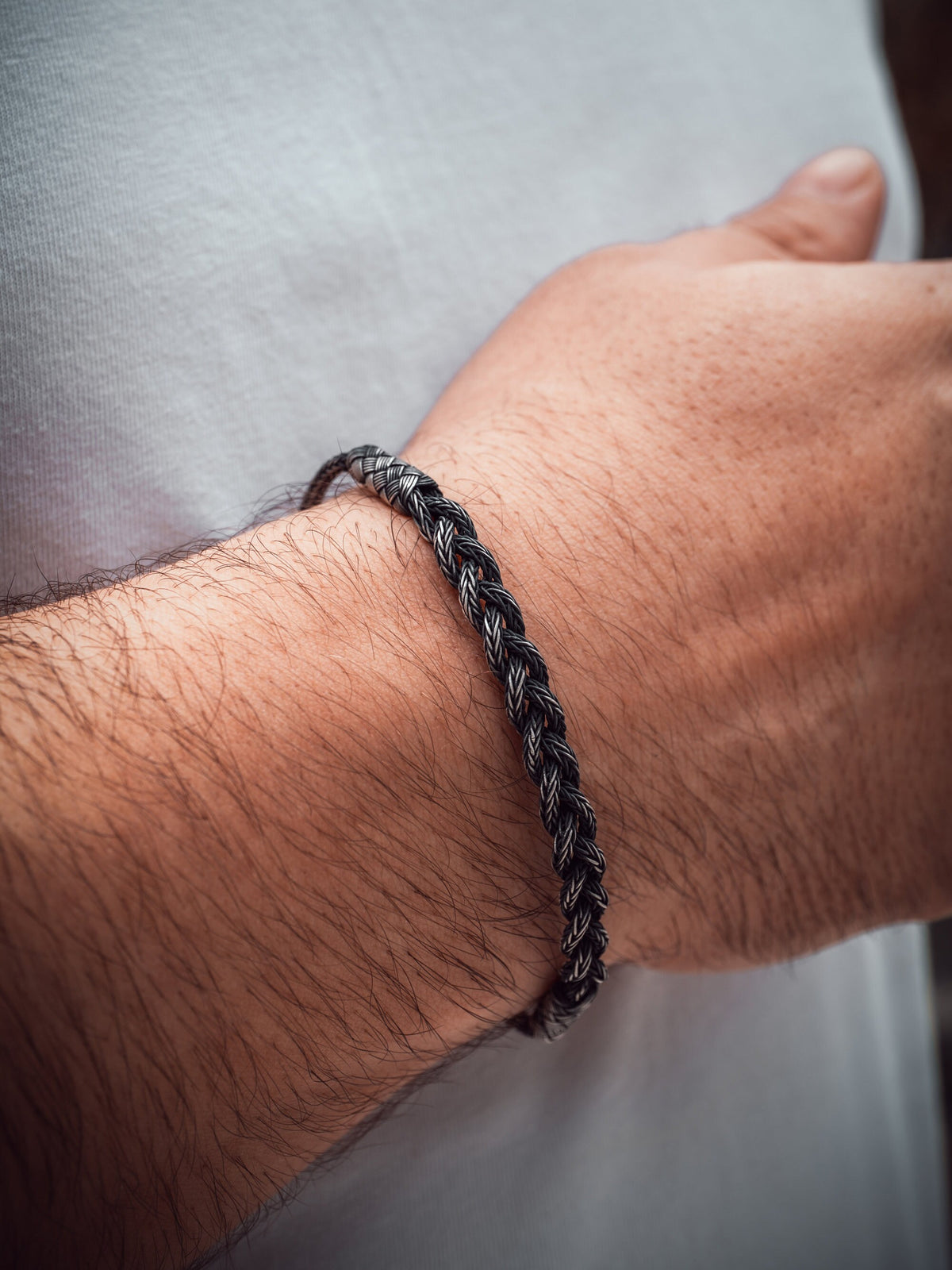 Viking Bracelet - 999 Silver Viking Bracelet. Woven Bracelet. Hand Braided Bracelet. Herringbone