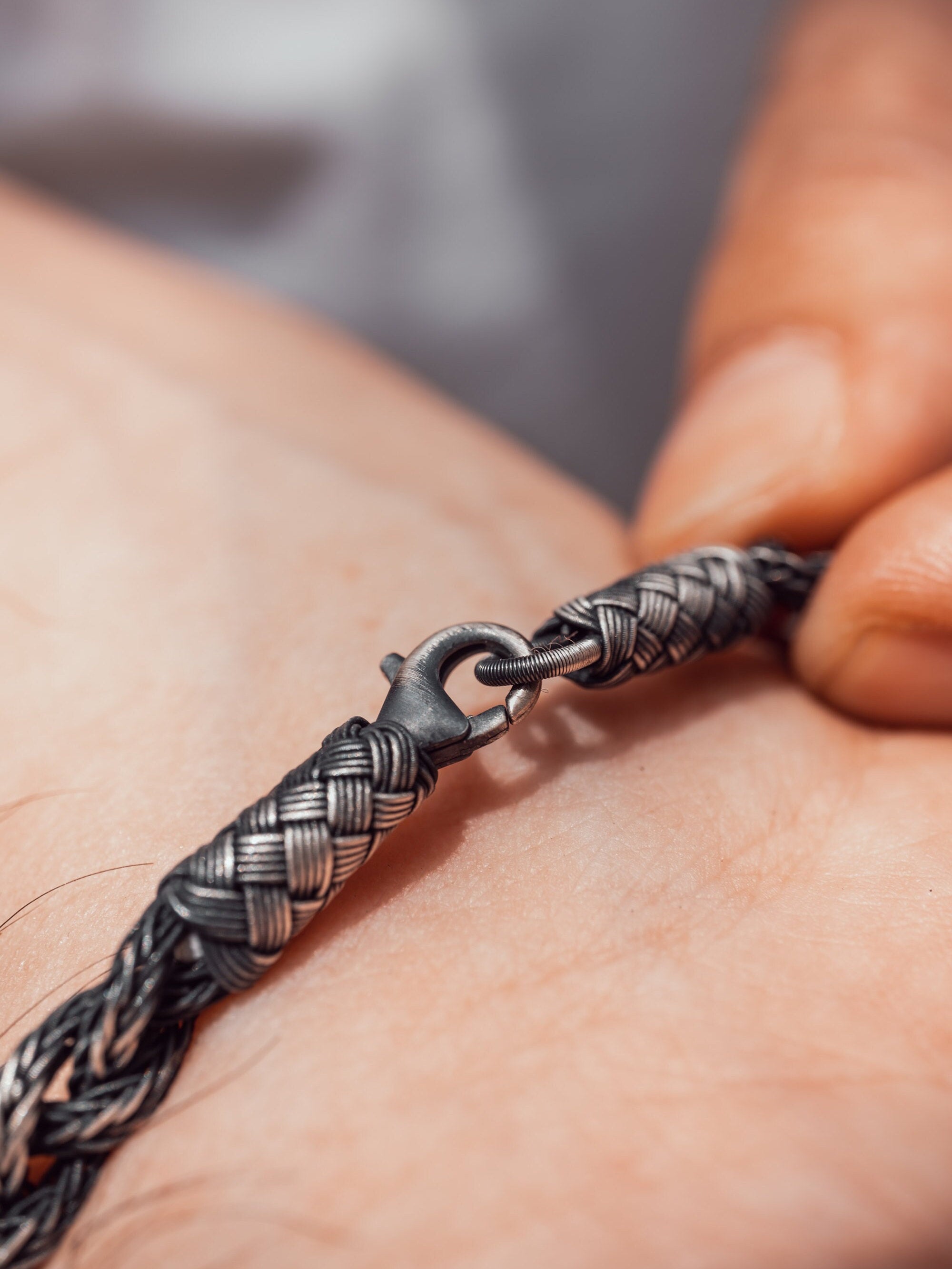 Viking Bracelet - 999 Silver Viking Bracelet. Woven Bracelet. Hand Braided Bracelet. Herringbone