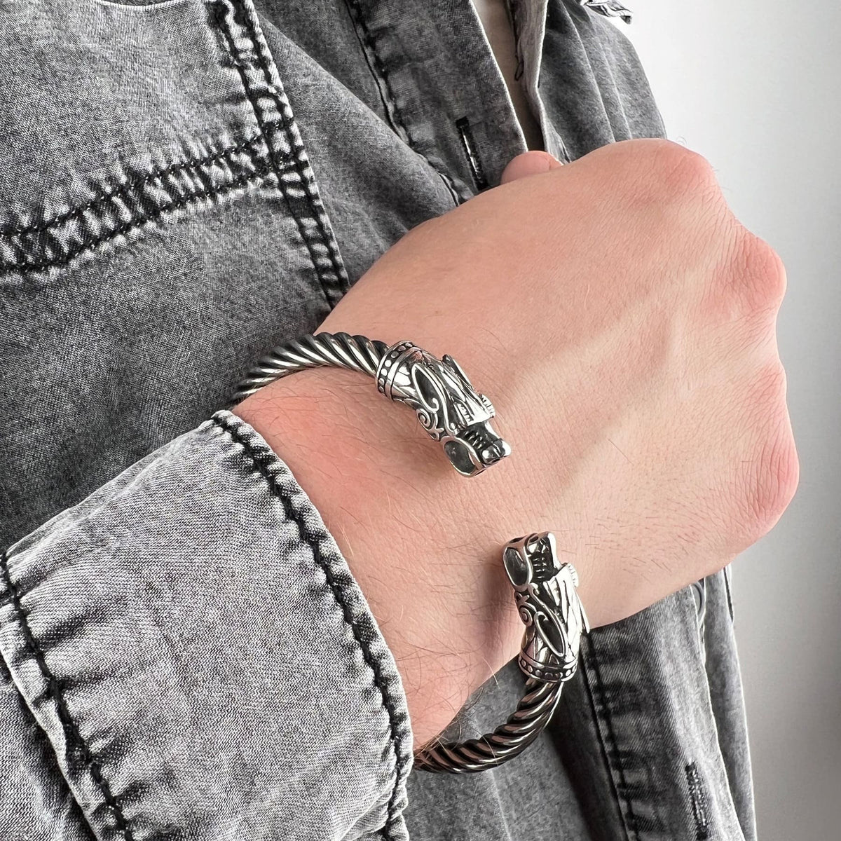 Viking Wolf Ring - Viking Bracelet, Fenrir Arm Bracelet, Ring Armlet, Circlet Bangle Nordic