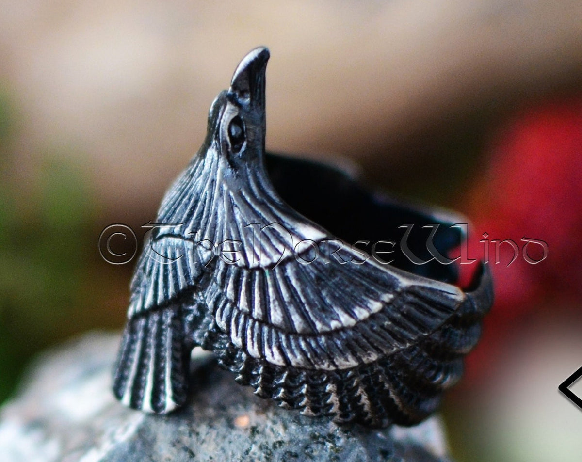 Viking Rune Ring - Engraved Viking Rune Ring, Hammered Sterling Silver Futhark Band, Ancient Norse