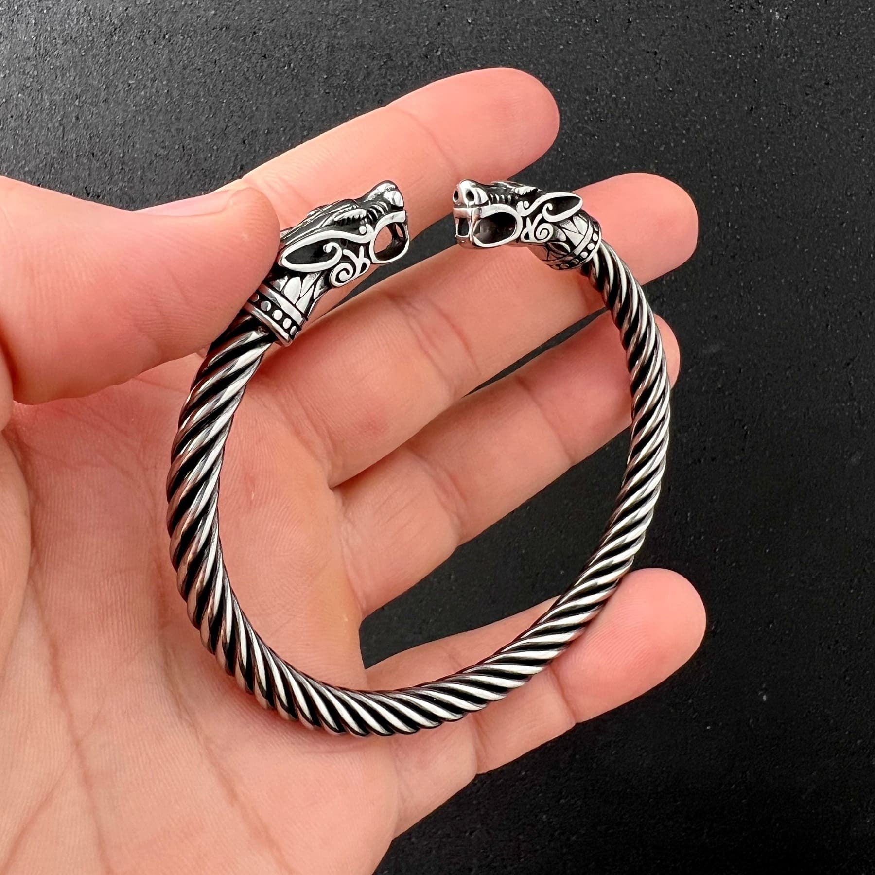 Viking Wolf Ring - Viking Bracelet, Fenrir Arm Bracelet, Ring Armlet, Circlet Bangle Nordic