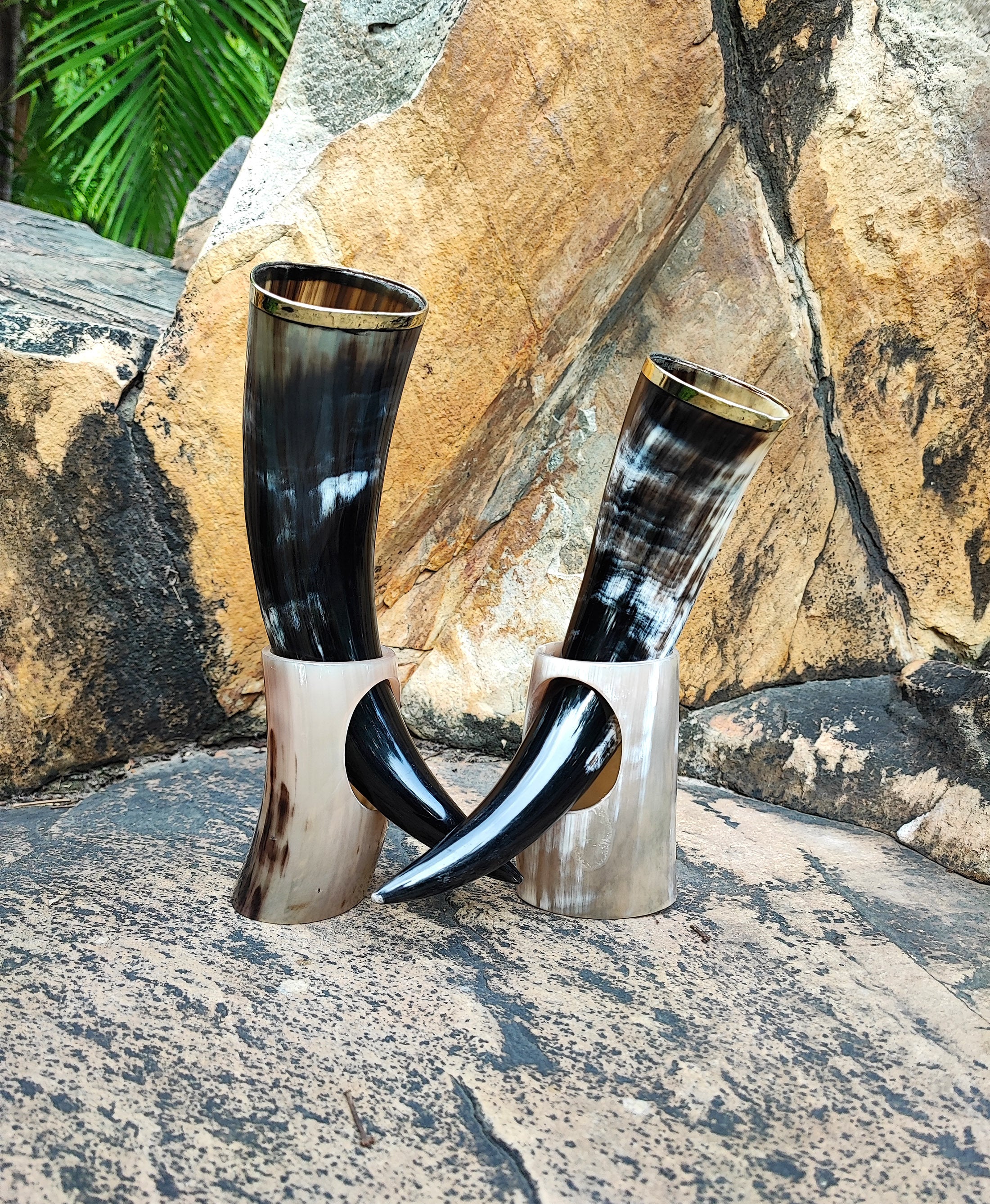 Viking Mug - Viking Buffalo Horns With Stand, Genuine Medieval Tankard, Ale Mead Beer Cups, Best