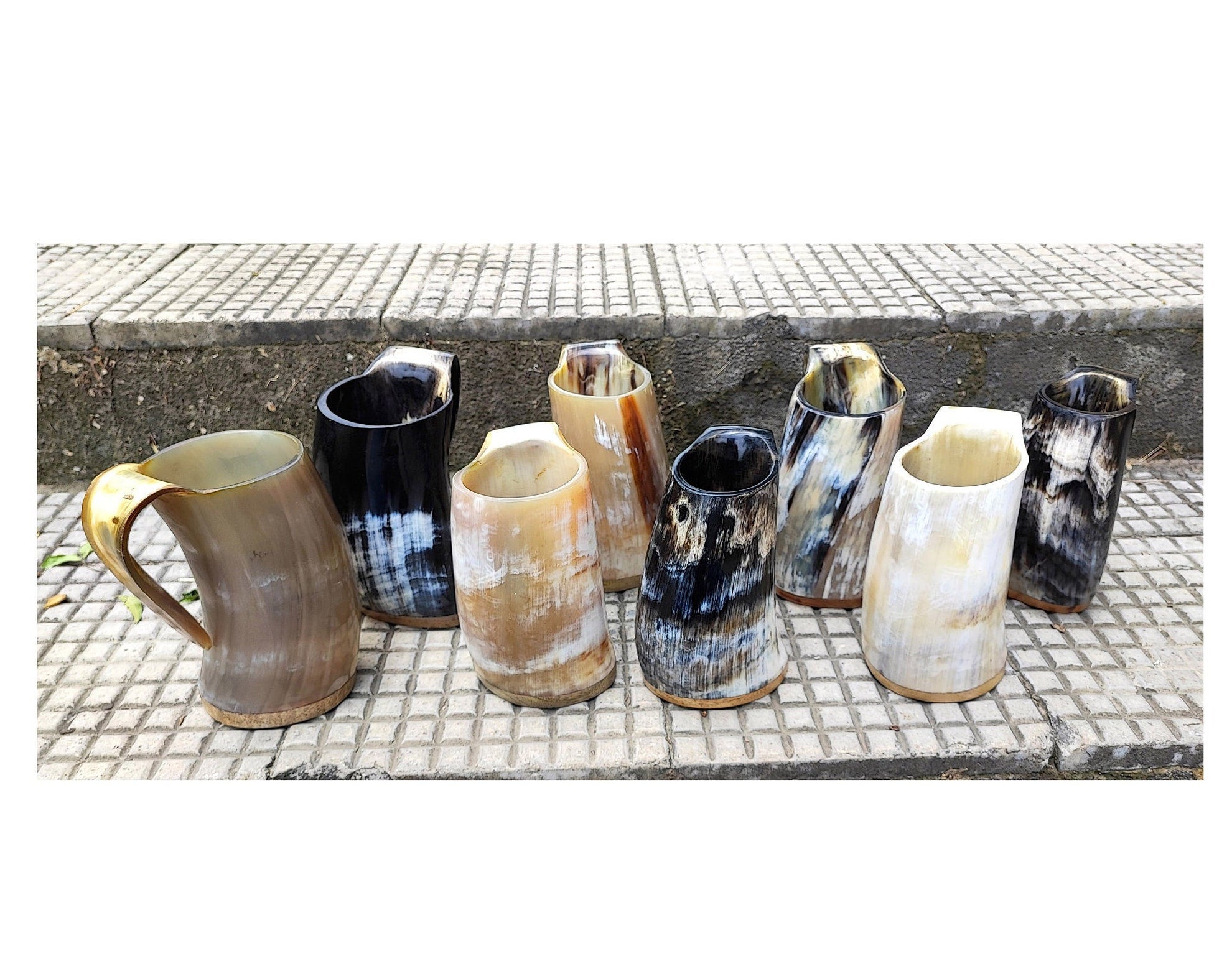 Viking Mug - Viking Buffalo Horns With Stand, Genuine Medieval Tankard, Ale Mead Beer Cups, Best