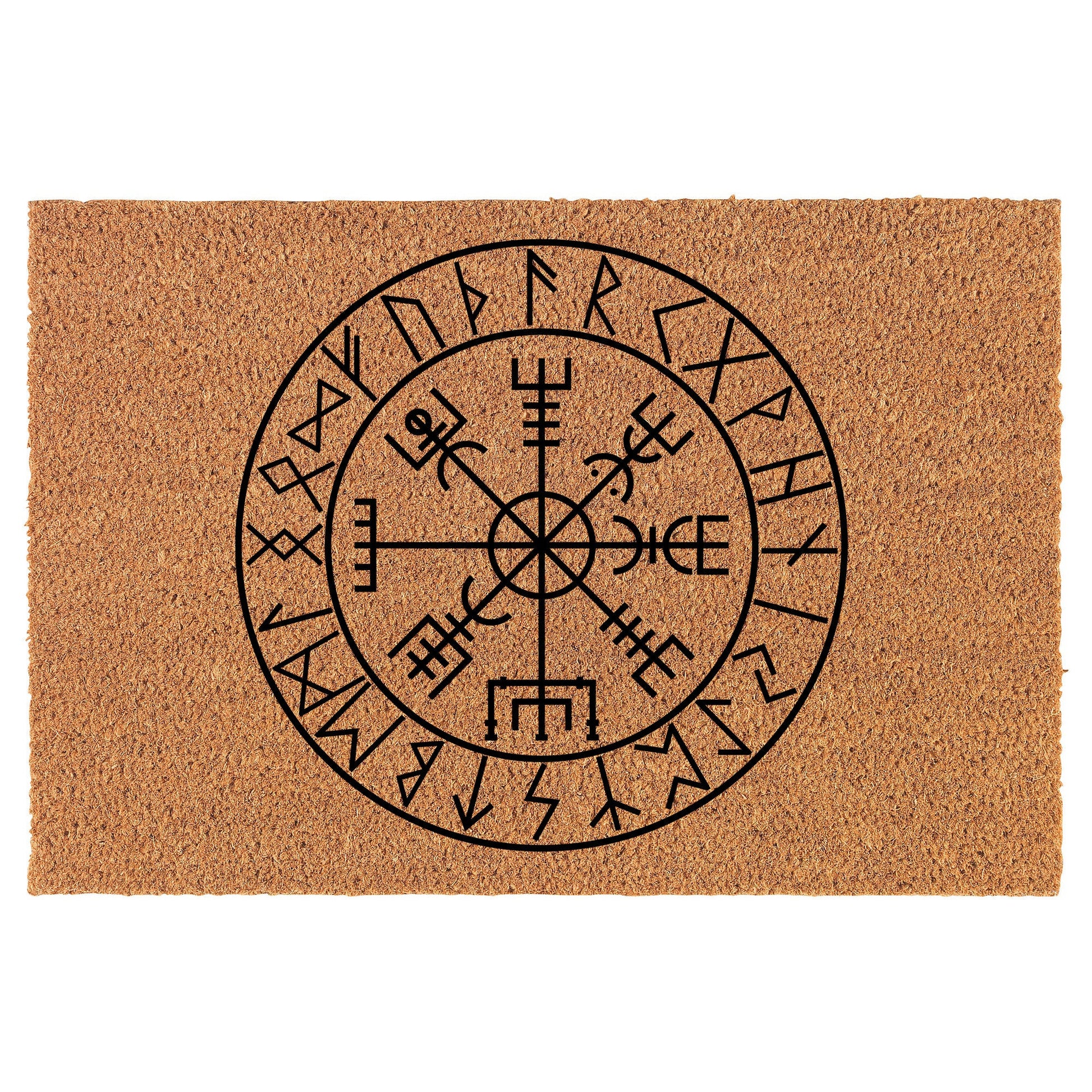 Viking Vegvisir Compass Rug - Viking Vegvisir Rug, Nordic Compass Area Carpet, Norse Mythology Home