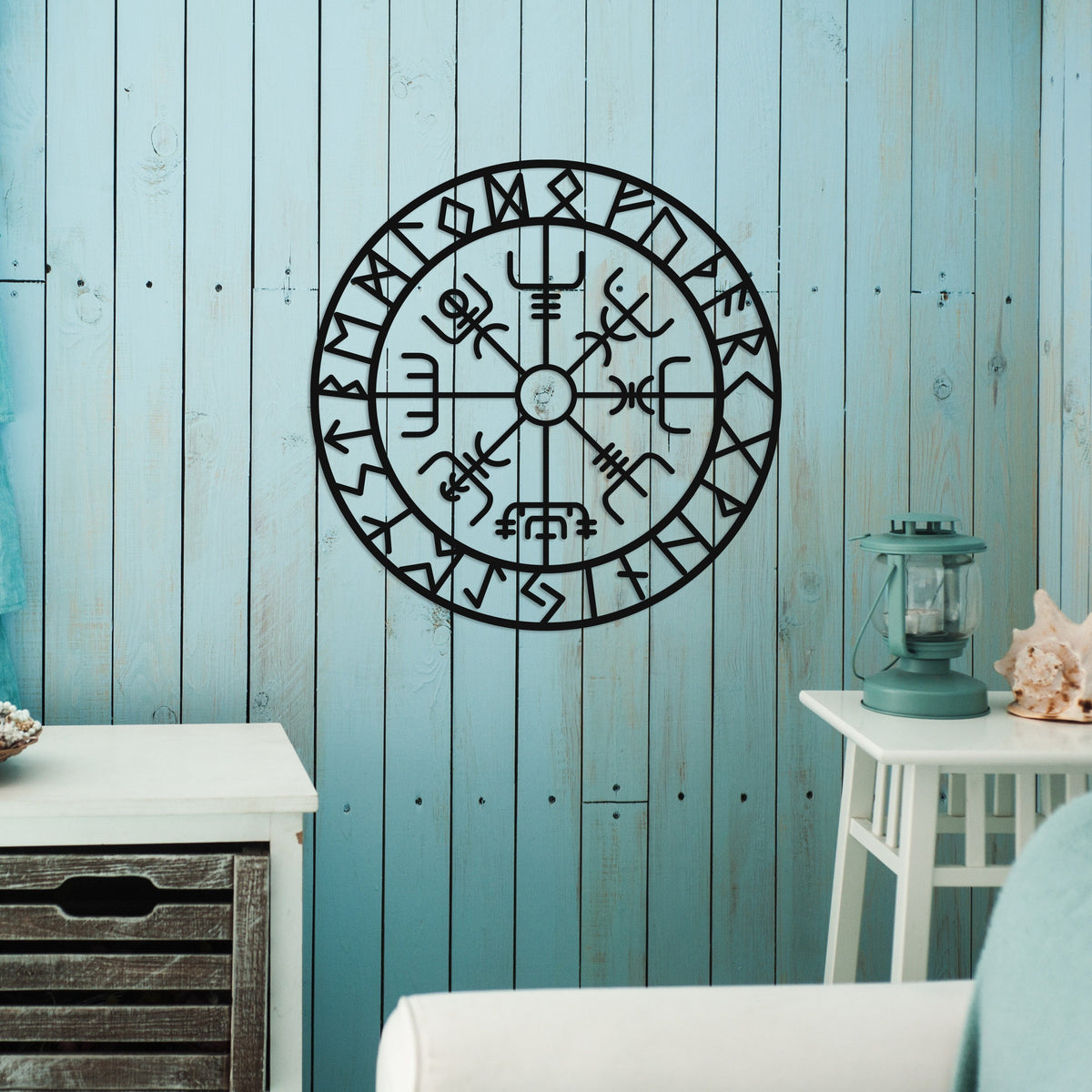 Viking Vegvisir Compass Home Decor - Vegvisir Wall Art, Metal Wall Art, Metal Wall Decor, Sign For
