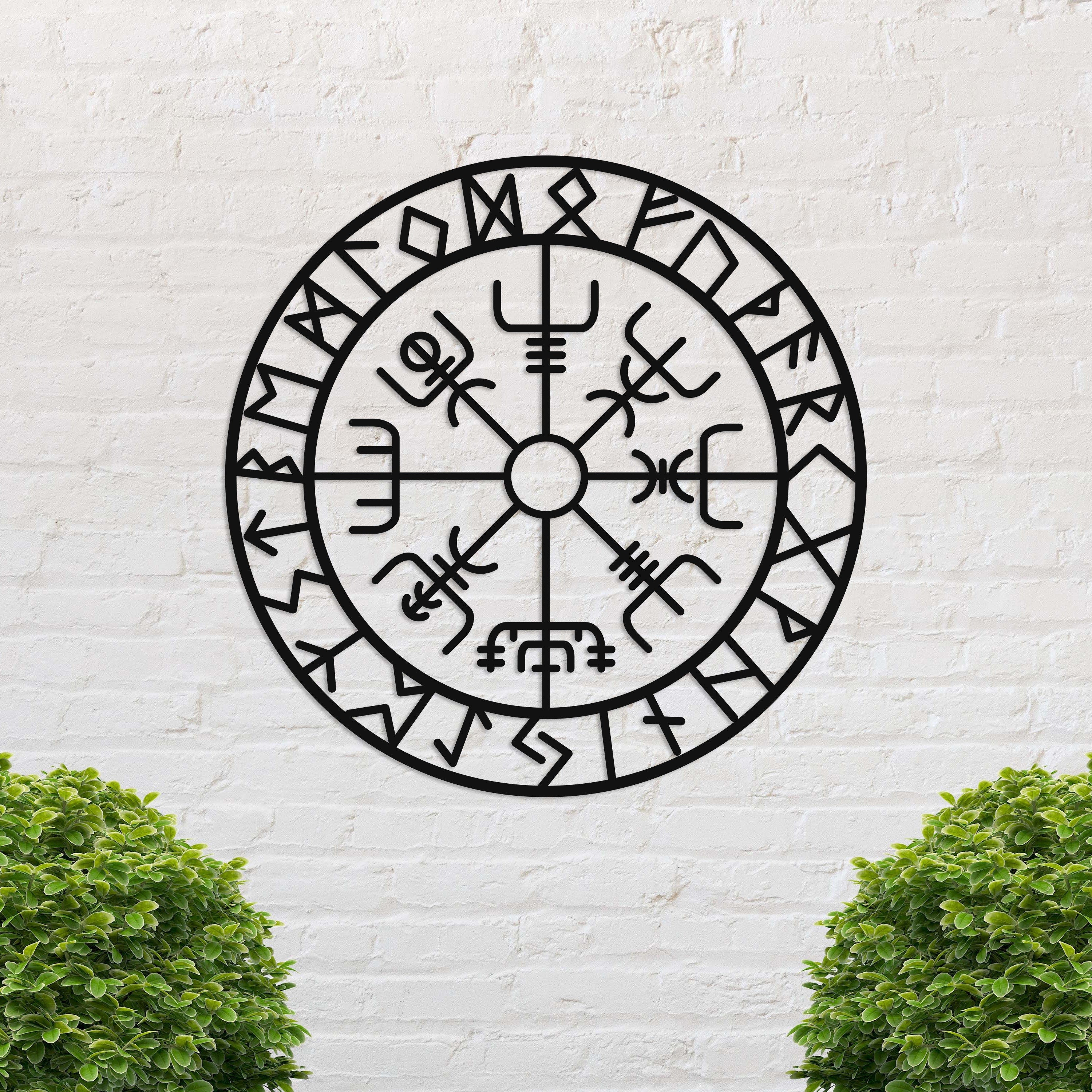 Viking Vegvisir Compass Home Decor - Vegvisir Wall Art, Metal Wall Art, Metal Wall Decor, Sign For
