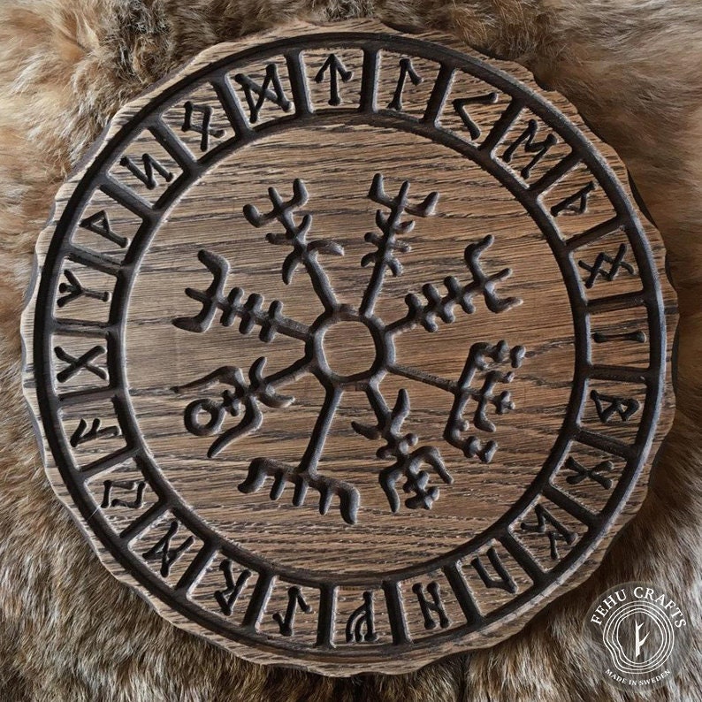 Viking Thor's Hammer Home Decor - Thor’s Hammer Mjölnir – Wooden Viking Pagan Altar Piece in Aged