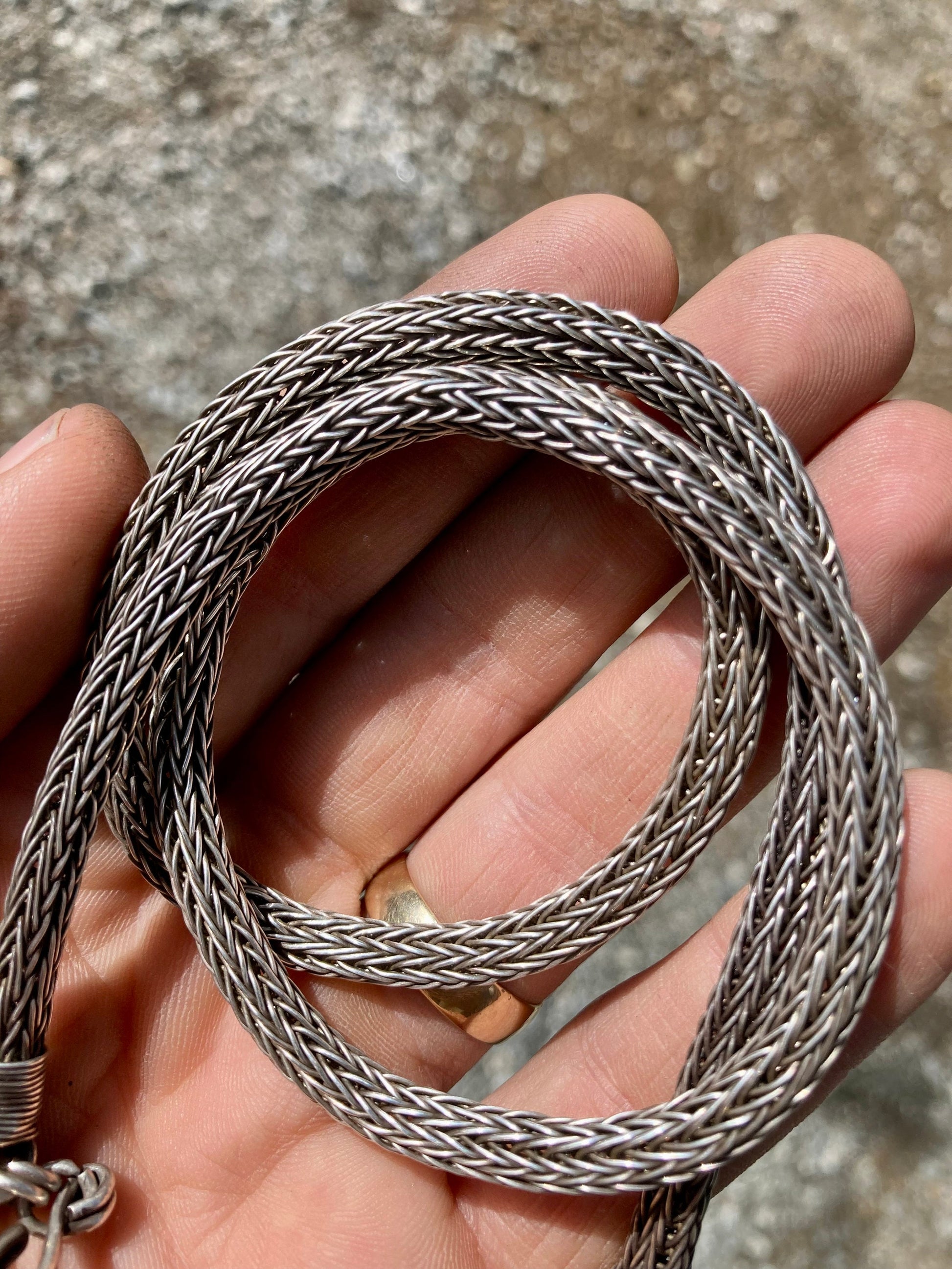 Viking Necklace - Bronze Double-link Viking Chain Necklace - Norse Jewelry