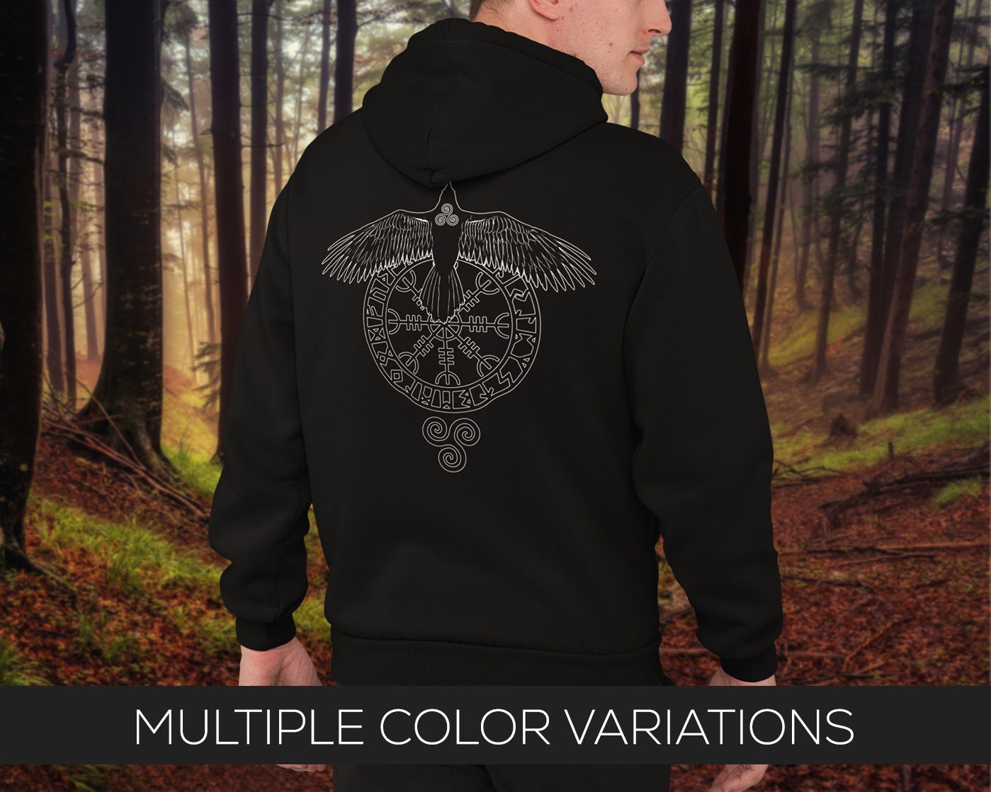 Viking Odin Hoodie - Odin Viking Hoodie: Celtic Nordic Mythology Sweater - Gothic Biker Style