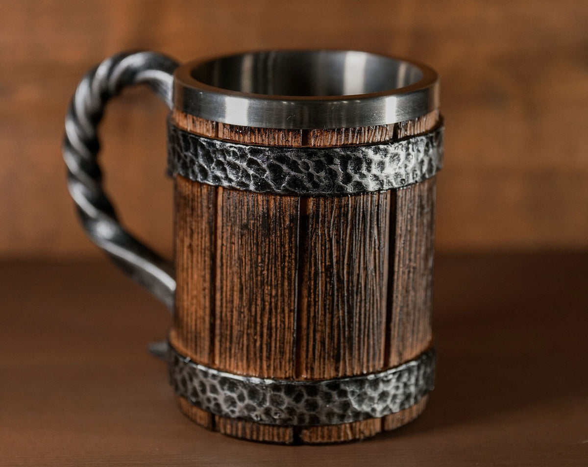 Viking Mug - Viking Tankard Nordic Dragon Skull Mug Medieval Warrior Gift Rustic Steampunk Drinking
