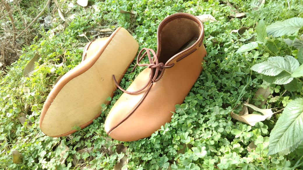 Viking Boots - Handmade Leather Viking Shoes, Historical Haithabu Turn Shoes