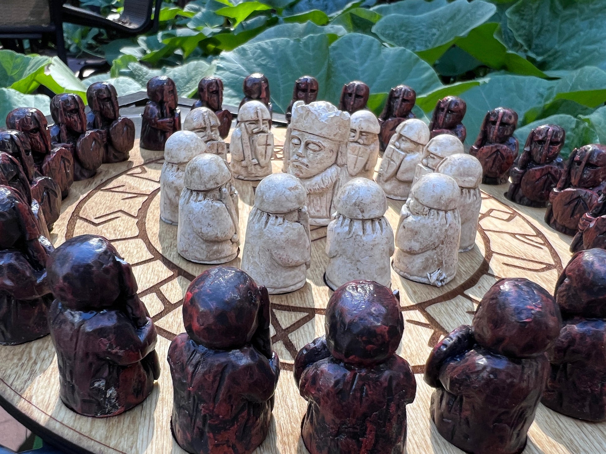 Viking Home Decor - Personalized Viking Chess, Handcrafted Hnefatafl Game, Wood Tokens, 9x9