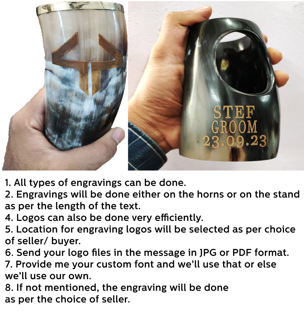 Viking Mug - Viking Buffalo Horns With Stand, Genuine Medieval Tankard, Ale Mead Beer Cups, Best