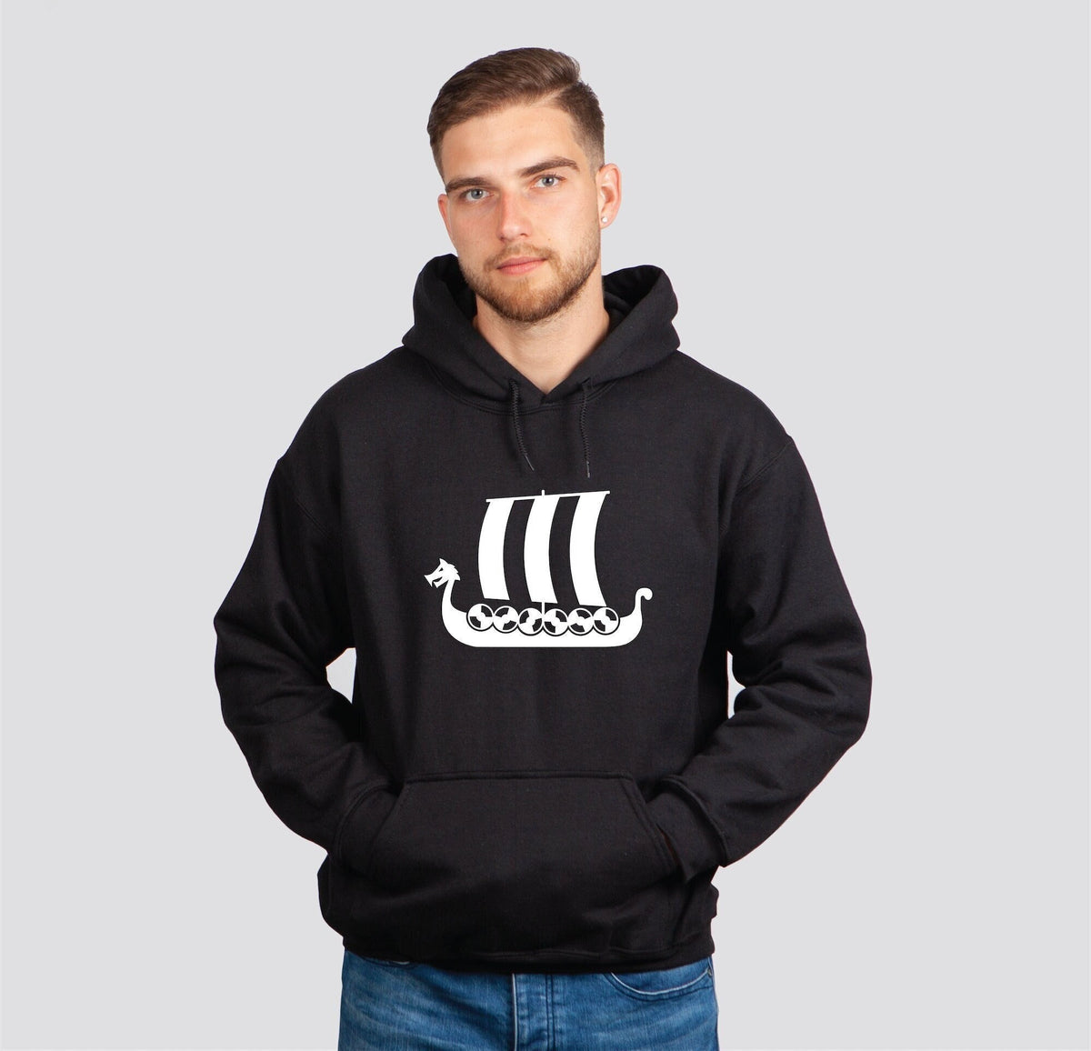Viking Longship Hoodie - Norse Viking, Longship, Heavy Blend Hoodie