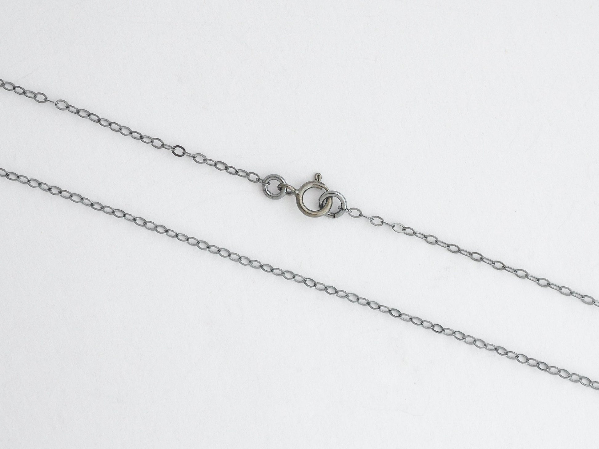 Viking Necklace - Oxidized Silver Square Byzantine Chain Necklace, 925 Sterling Silver Viking