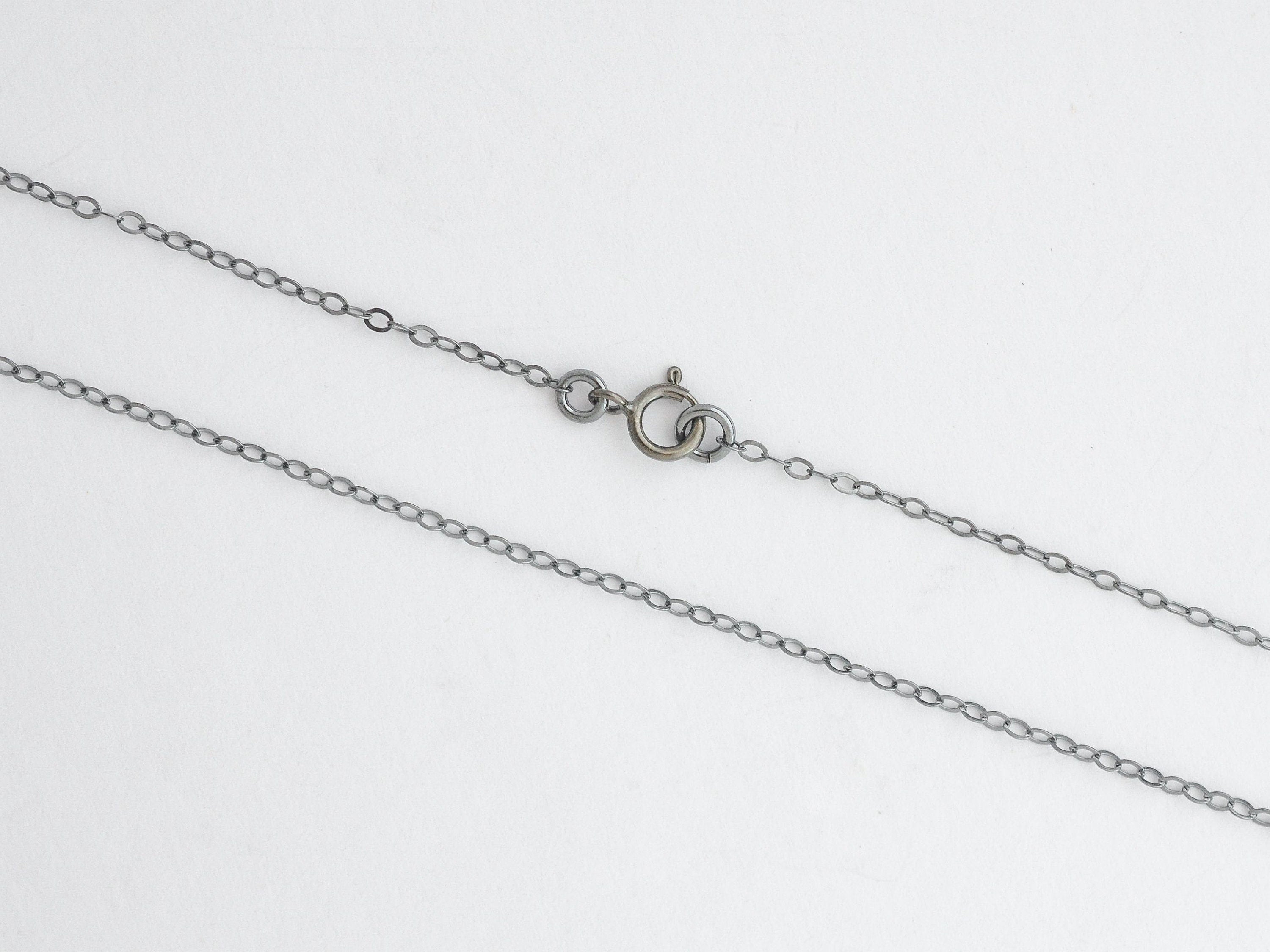 Viking Necklace - Oxidized Silver Square Byzantine Chain Necklace, 925 Sterling Silver Viking
