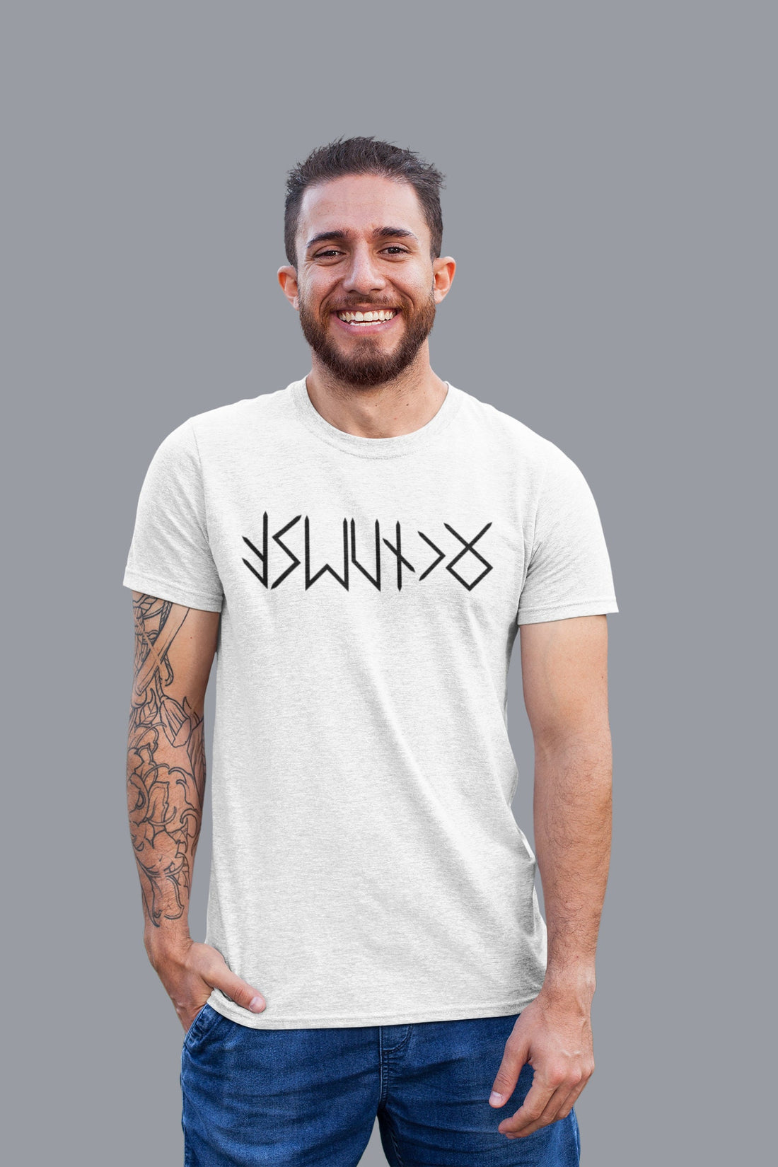 Viking Rune T-Shirt - NAME in RUNES Viking T-Shirt, Personalized Futhark Runes Tee, Custom Norse