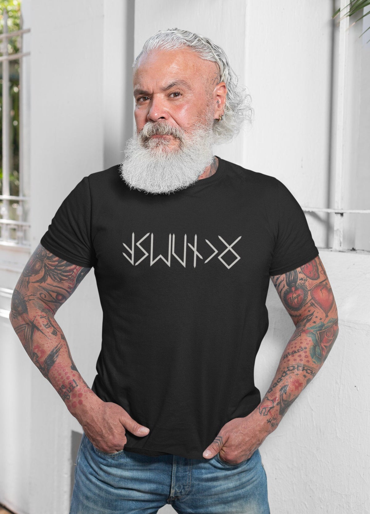 Viking Rune T-Shirt - NAME in RUNES Viking T-Shirt, Personalized Futhark Runes Tee, Custom Norse