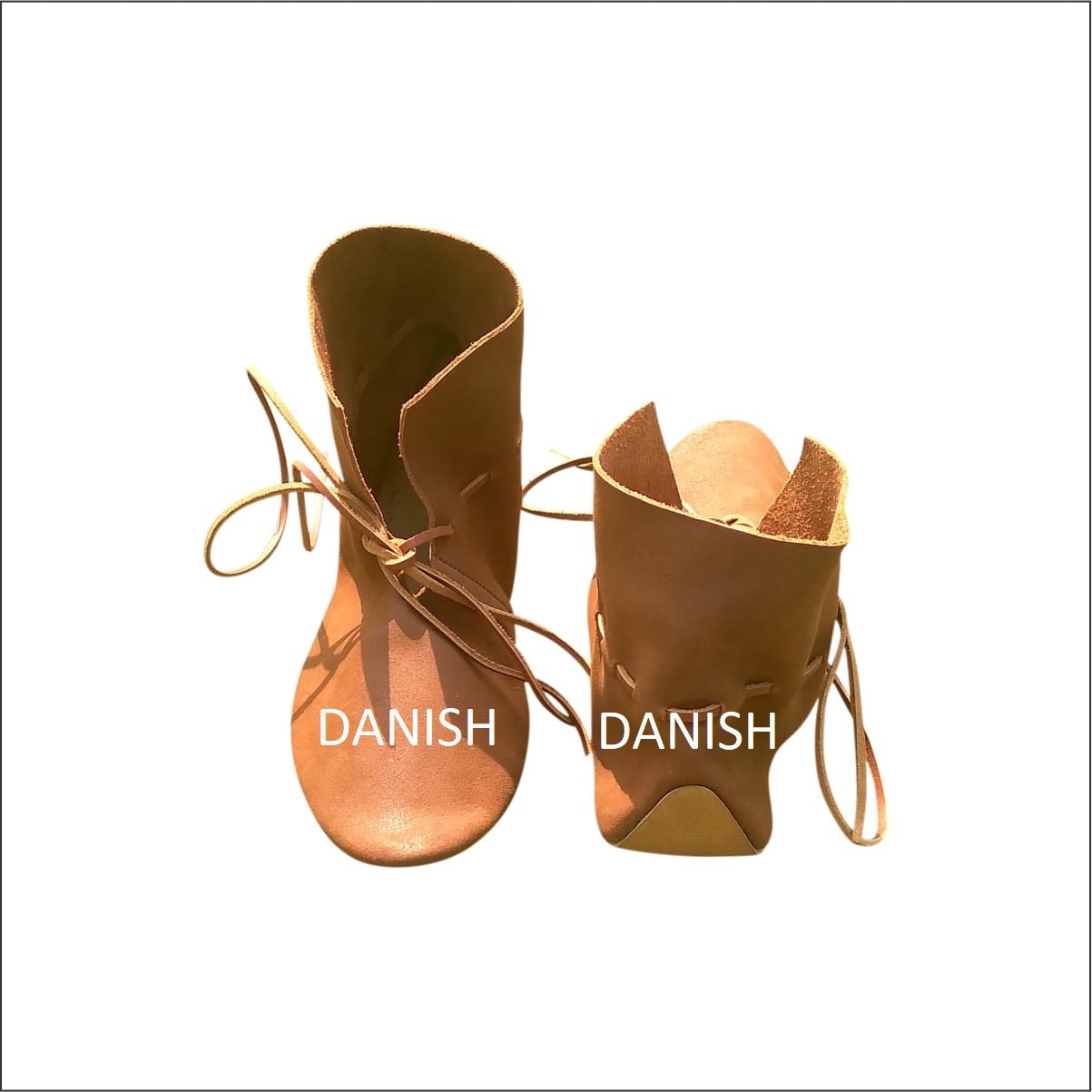 Viking Boots - Handmade Leather Viking Shoes, Historical Haithabu Turn Shoes