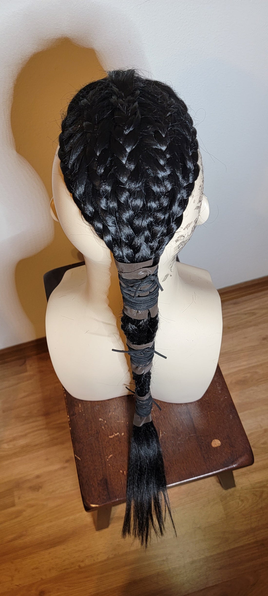Viking Costume & LARP - Ragnar Viking Warrior battle mohawk leather braid hairpiece Viking wig