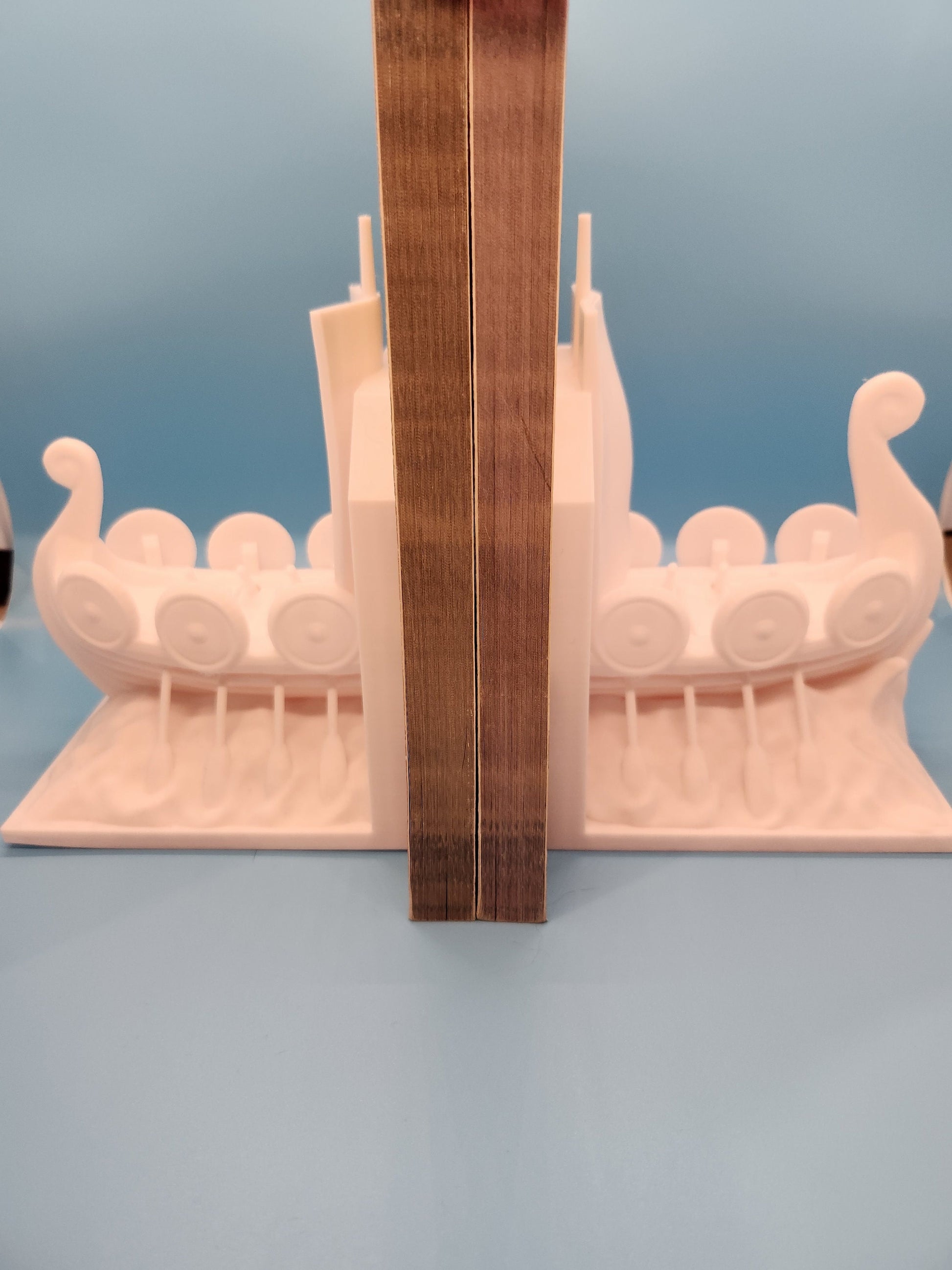 Viking Longship Home Decor - Viking Ship Bookends Set of 2, Norse Dragon Book Ends, Viking Longship