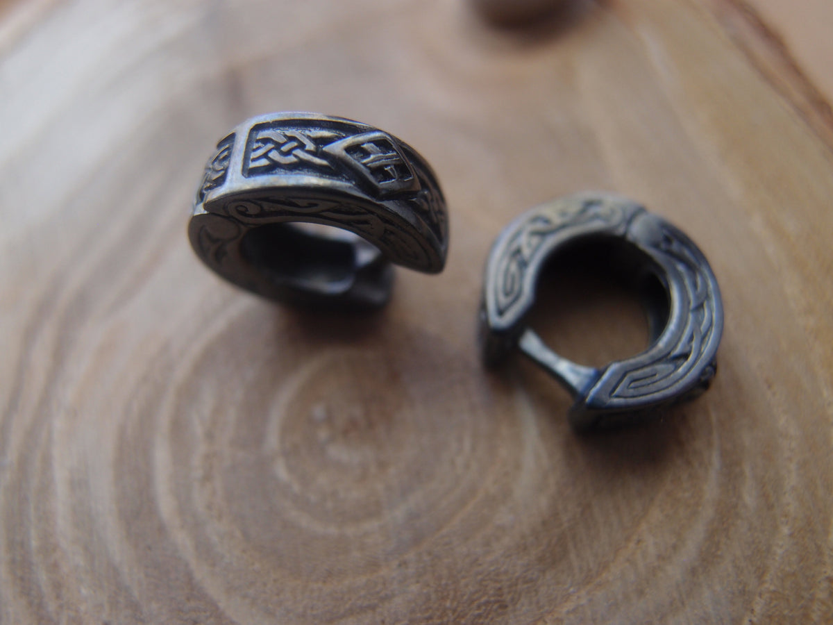 Viking Jewelry Accessory - Celtic braid hoop earrings, 8mm and 11 mm hoops, Viking earrings