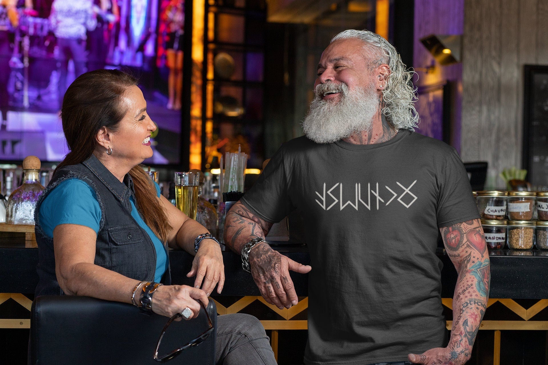 Viking Rune T-Shirt - NAME in RUNES Viking T-Shirt, Personalized Futhark Runes Tee, Custom Norse