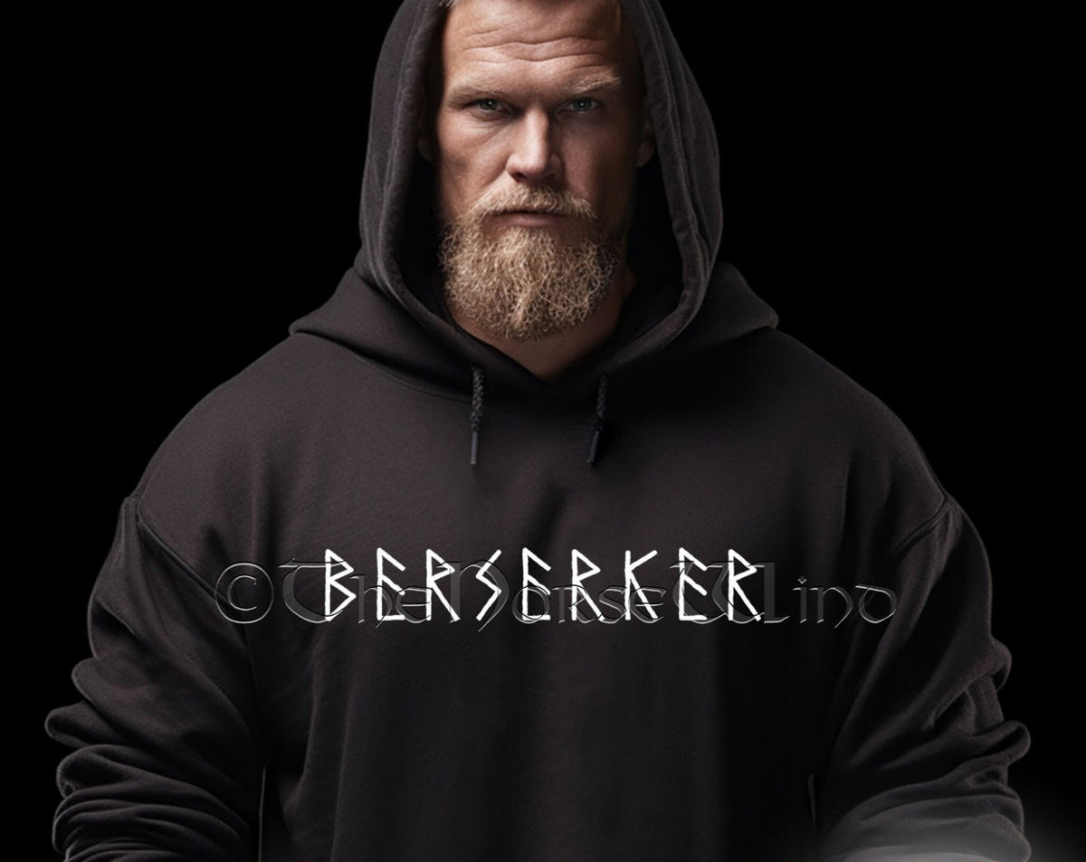 Viking Valhalla Hoodie - Berserker Viking Hoodie, Celtic Knots Bear Valhalla Sweatshirt, Viking