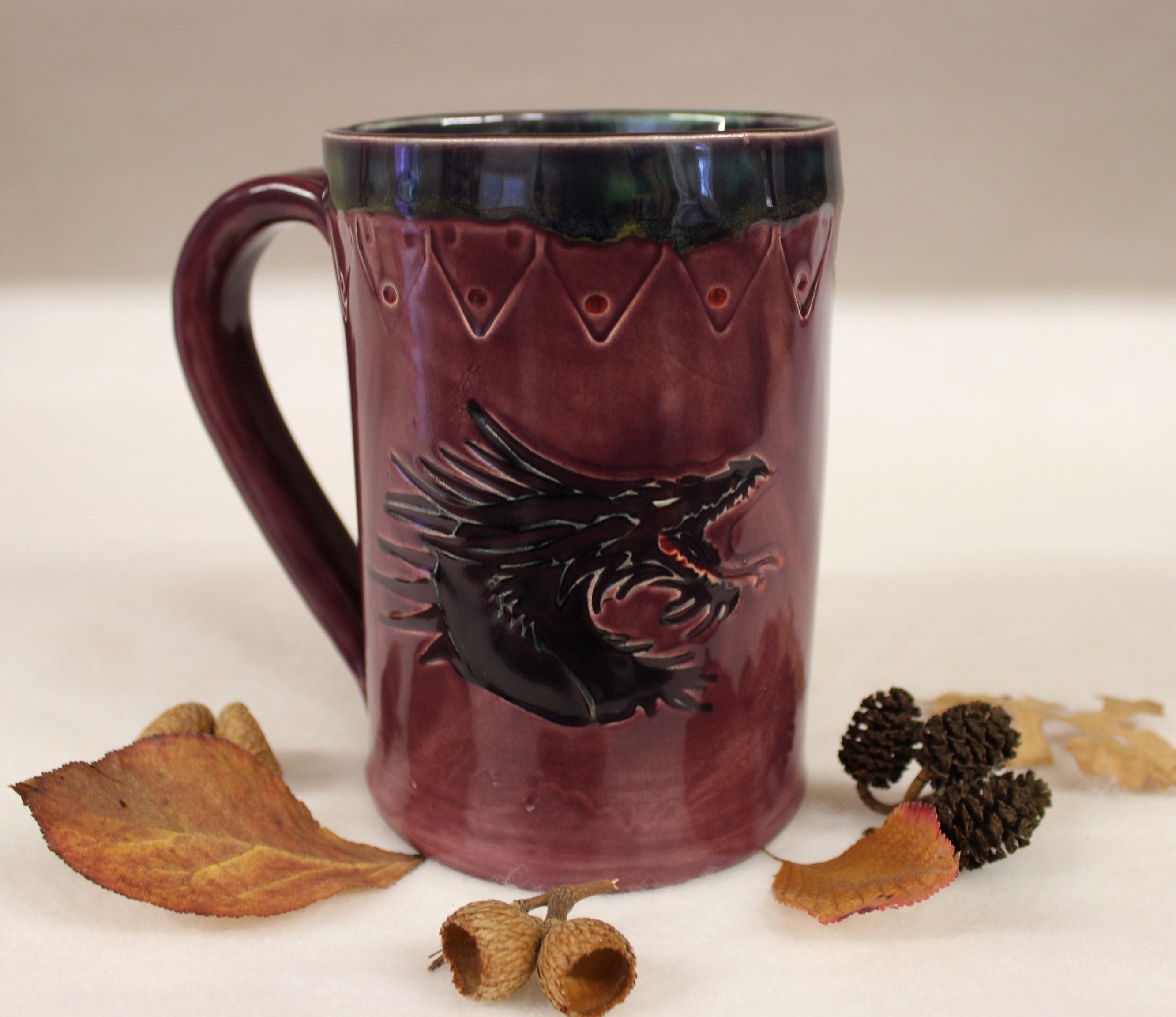 Viking Mug - Viking War Ship on the High Seas Ceramic Mug, Handmade Stoneware Pottery