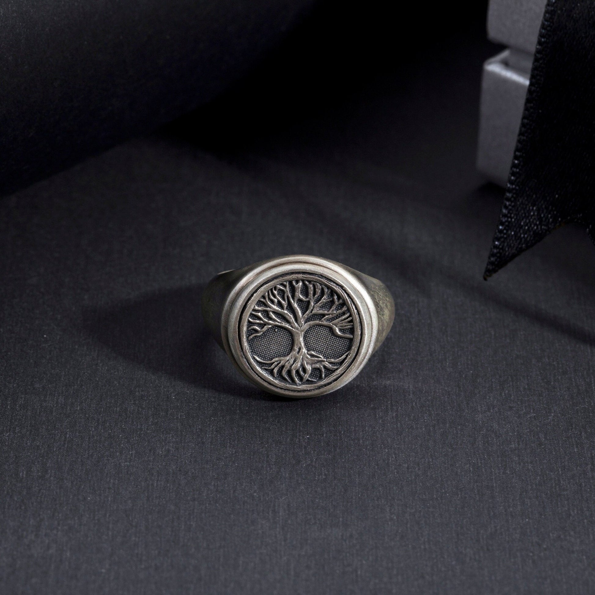 Viking Ring - Sterling Silver Viking Compass Ring, Nordic Tree Of Life
