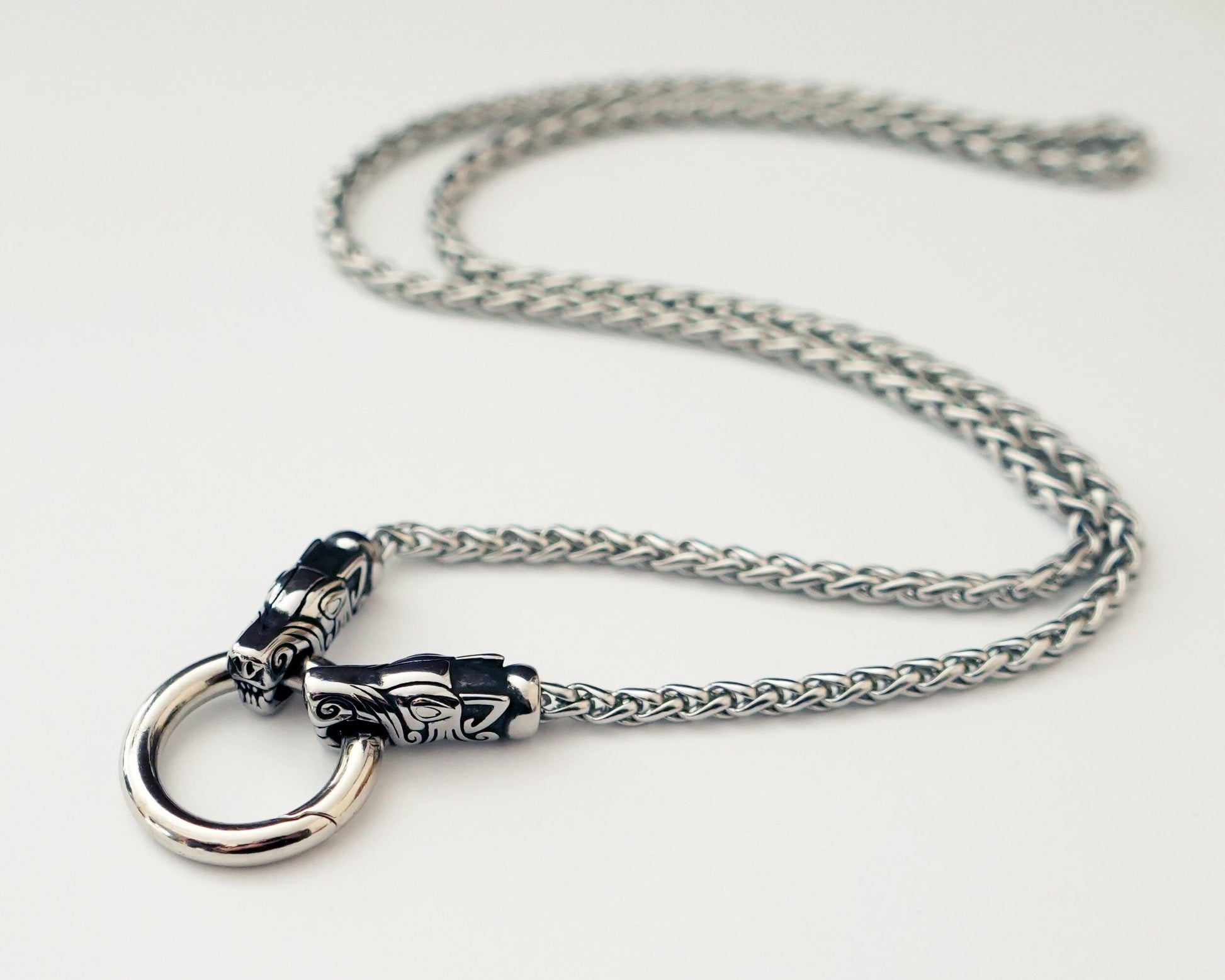 Viking Home Decor - 925 Sterling Silver, Brass, Stainless Steel Terminal Viking Wheat Chain 4 mm
