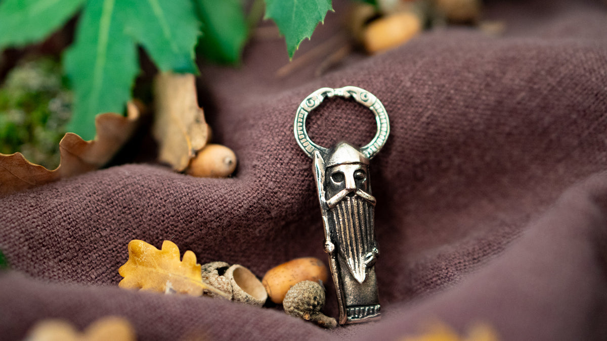 Viking Odin Necklace - Odin Norse myths inspired bronze pendant Viking Pagan amulett - Odinn