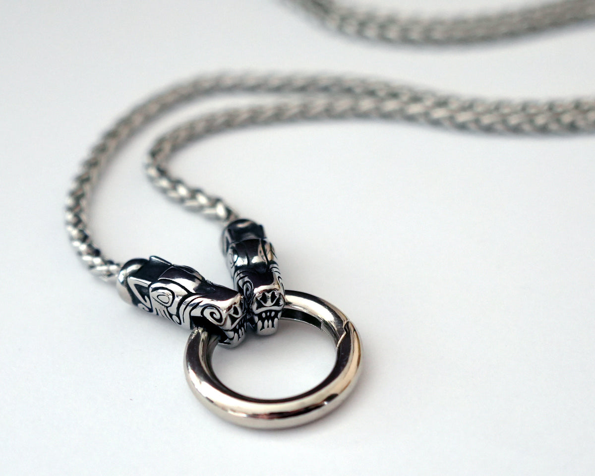 Viking Home Decor - 925 Sterling Silver, Brass, Stainless Steel Terminal Viking Wheat Chain 4 mm