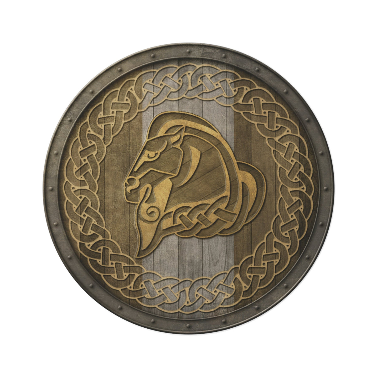 Viking Rug - Round Rug: Viking Knotwork Design, 60" Polyester