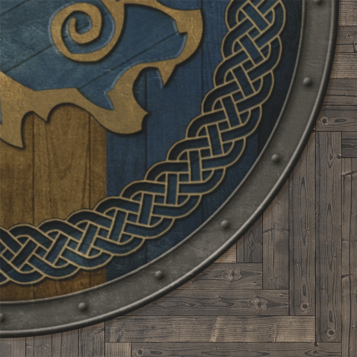 Viking Rug - Round Rug: Viking Knotwork Design, 60" Polyester