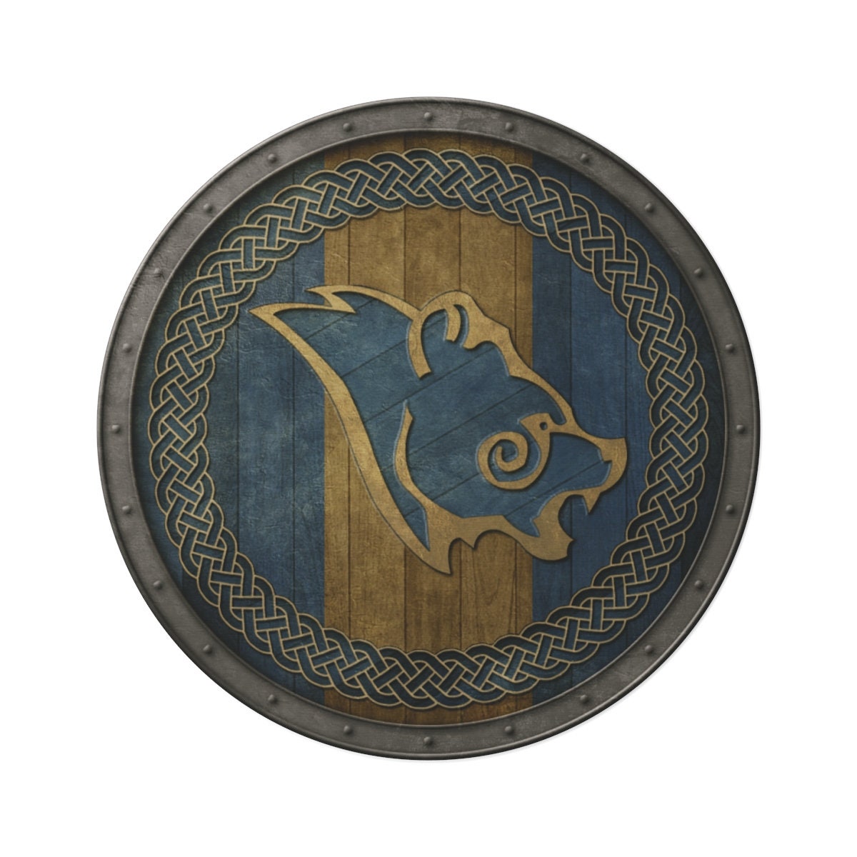 Viking Rug - Round Rug: Viking Knotwork Design, 60" Polyester