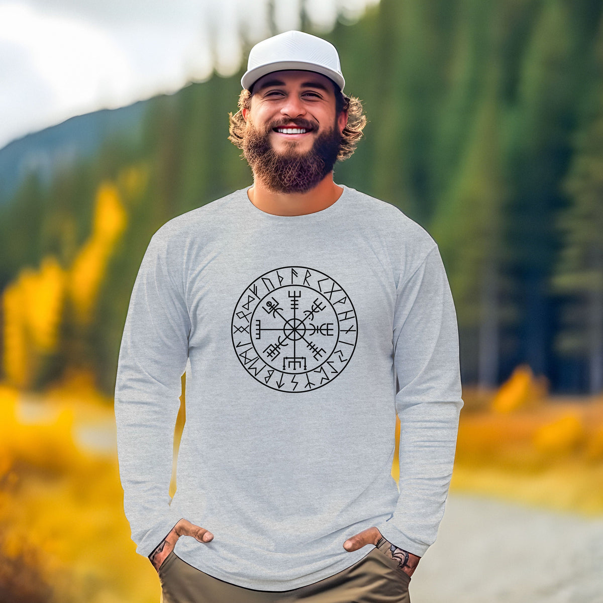 Viking Odin Hoodie - Vegvisir Viking Compass Hoodie or Sweatshirt Runes Goth Pullover Men Icelandic