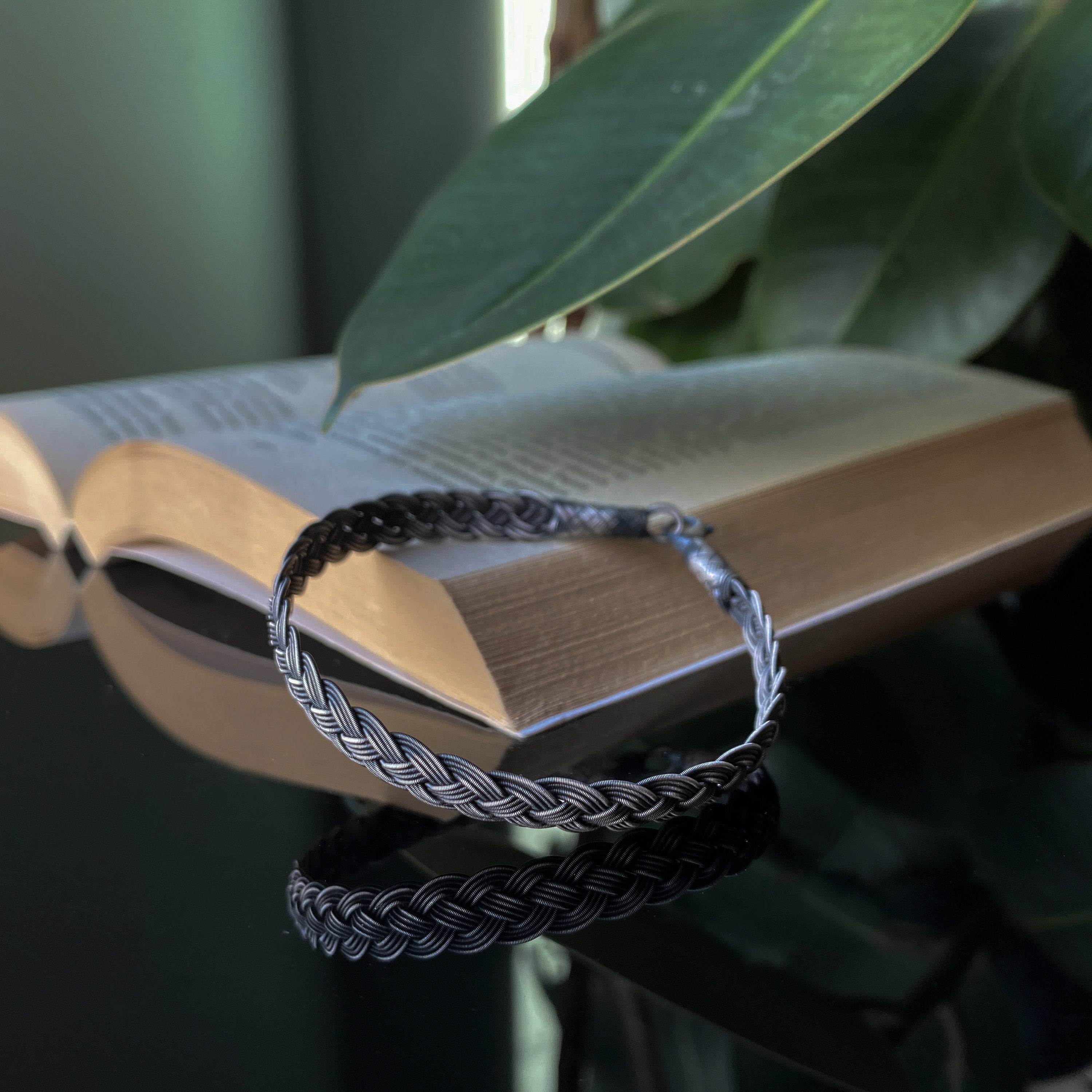 Viking Bracelet - Hand Braided Bracelet ๑ 999 Silver Vikings Bracelet For Men ๑ Oxidized Silver