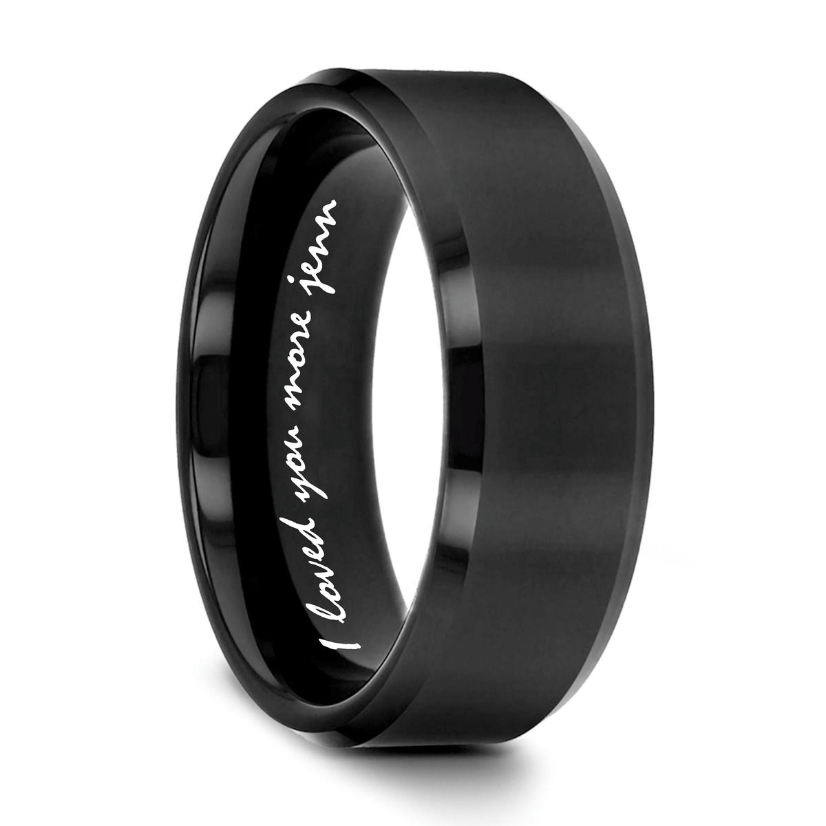 Viking Odin Ring - Blue Tungsten Viking Ring Norse Wedding Band Odin Symbol Personalized Mens