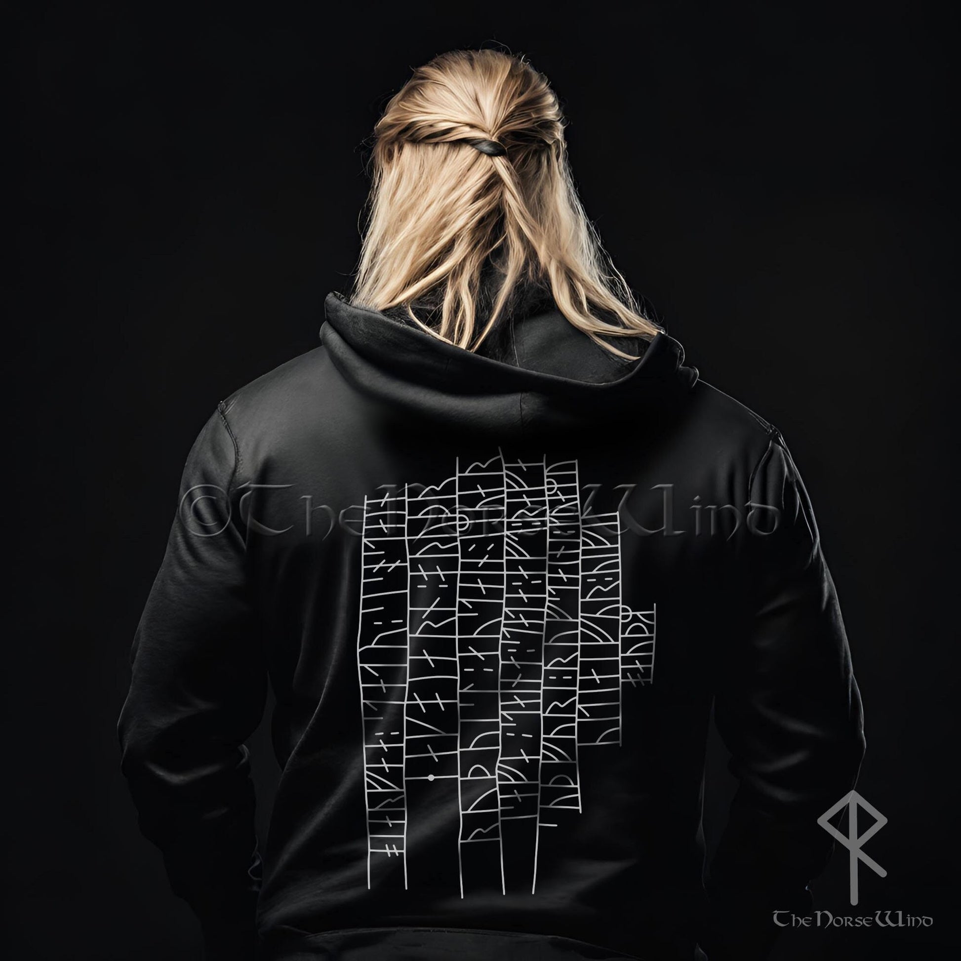 Viking Rune Hoodie - Viking Runes Hoodie, Ancient Gotland Runestone Norse Sweatshirt with Authentic