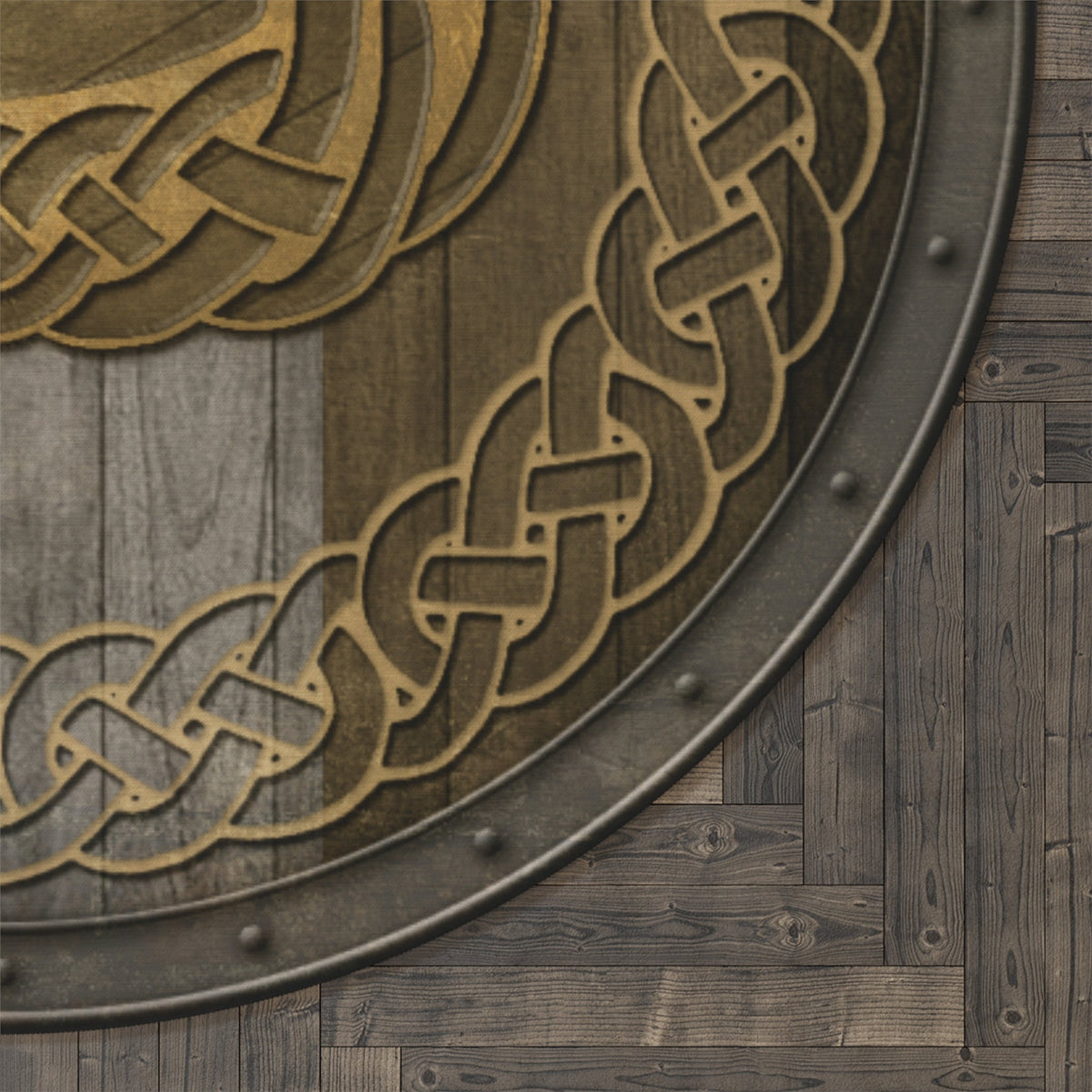 Viking Rug - Round Rug: Viking Knotwork Design, 60" Polyester