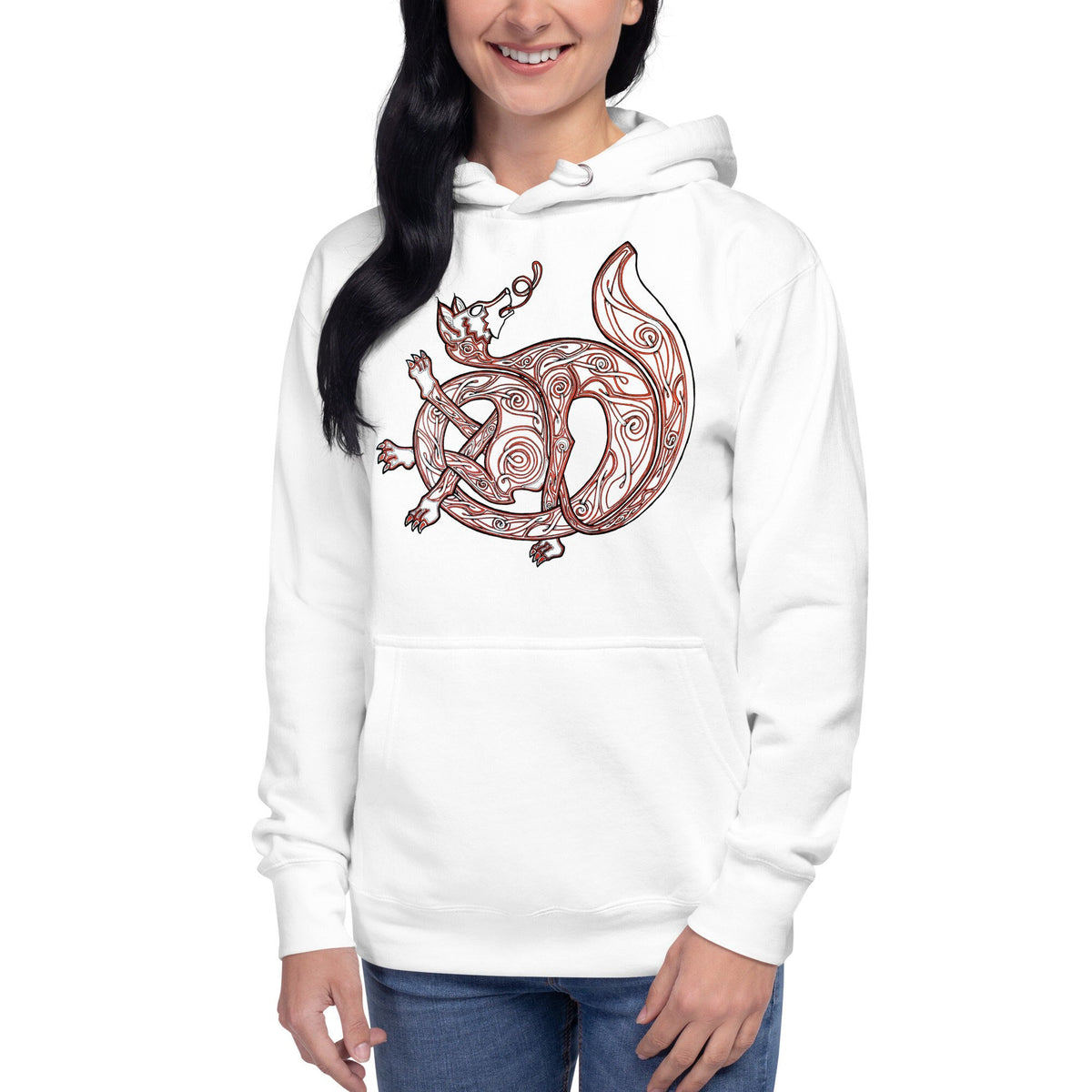 Viking Odin Hoodie - Viking Hoodie Celtic Knot Warrior Unisex Hoodie– Odin Horn Symbol with Ravens