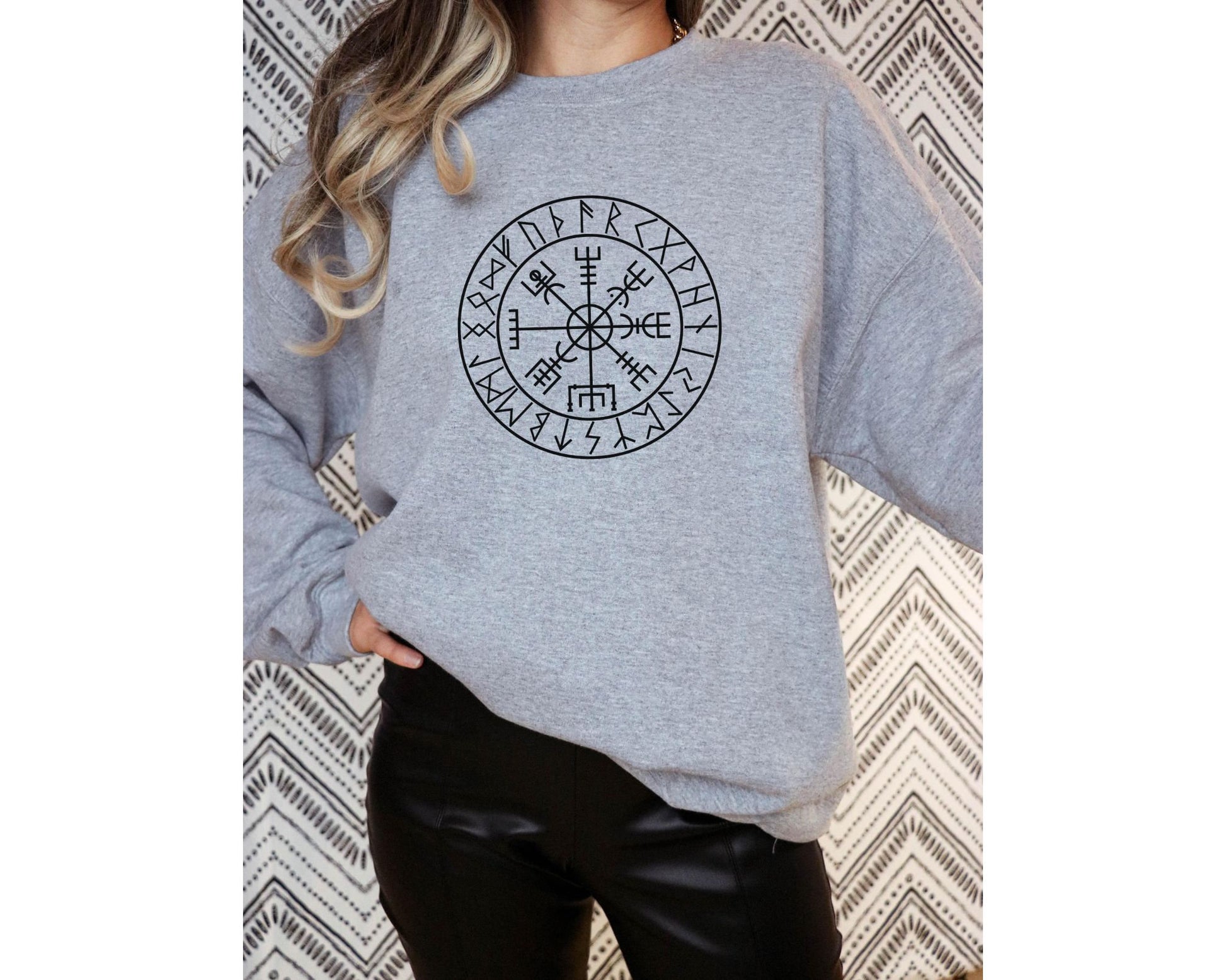 Viking Odin Hoodie - Vegvisir Viking Compass Hoodie or Sweatshirt Runes Goth Pullover Men Icelandic