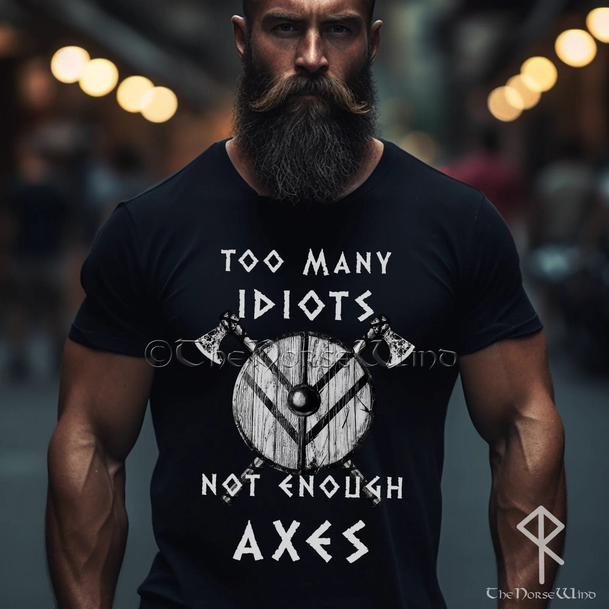 Viking Valhalla T-Shirt - Too Many Idiots Not Enough Axes Viking T-Shirt, Norse Mythology Valhalla