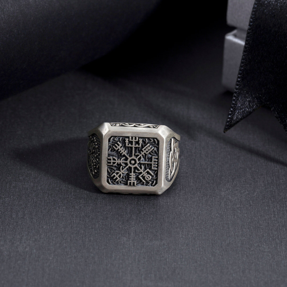 Viking Ring - Sterling Silver Viking Compass Ring, Nordic Tree Of Life