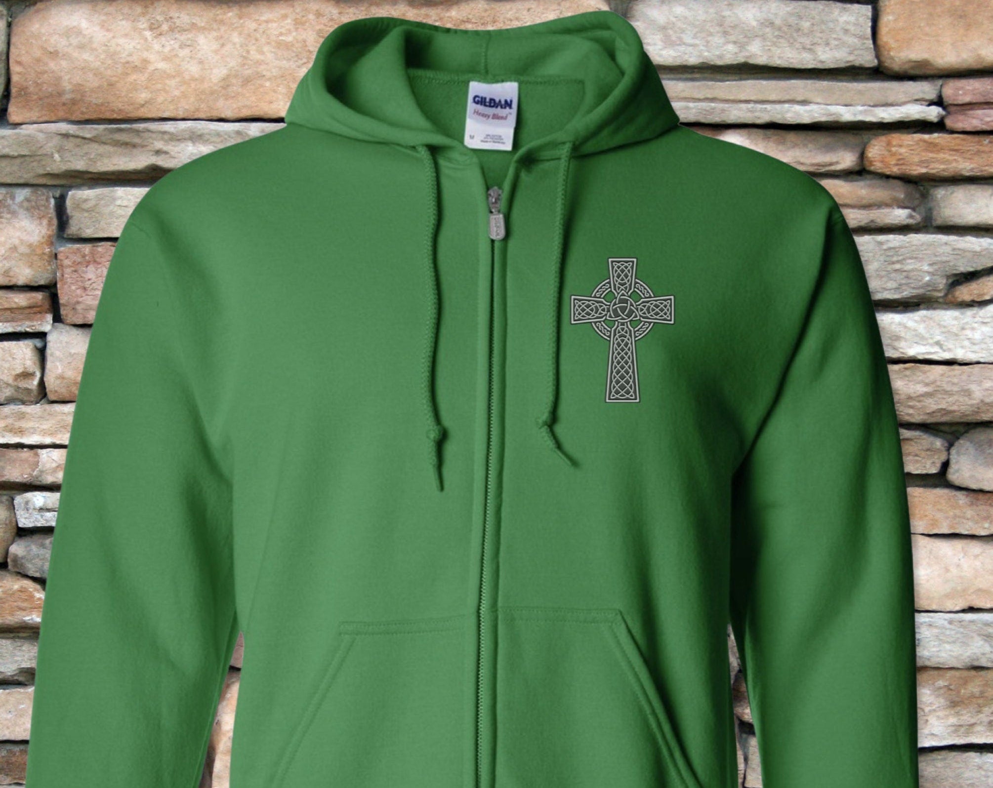 Viking Hoodie - Irish Viking Zip Hoodie, Ireland Flag Norse Ship Jacket, Celtic Unisex Heritage Gift